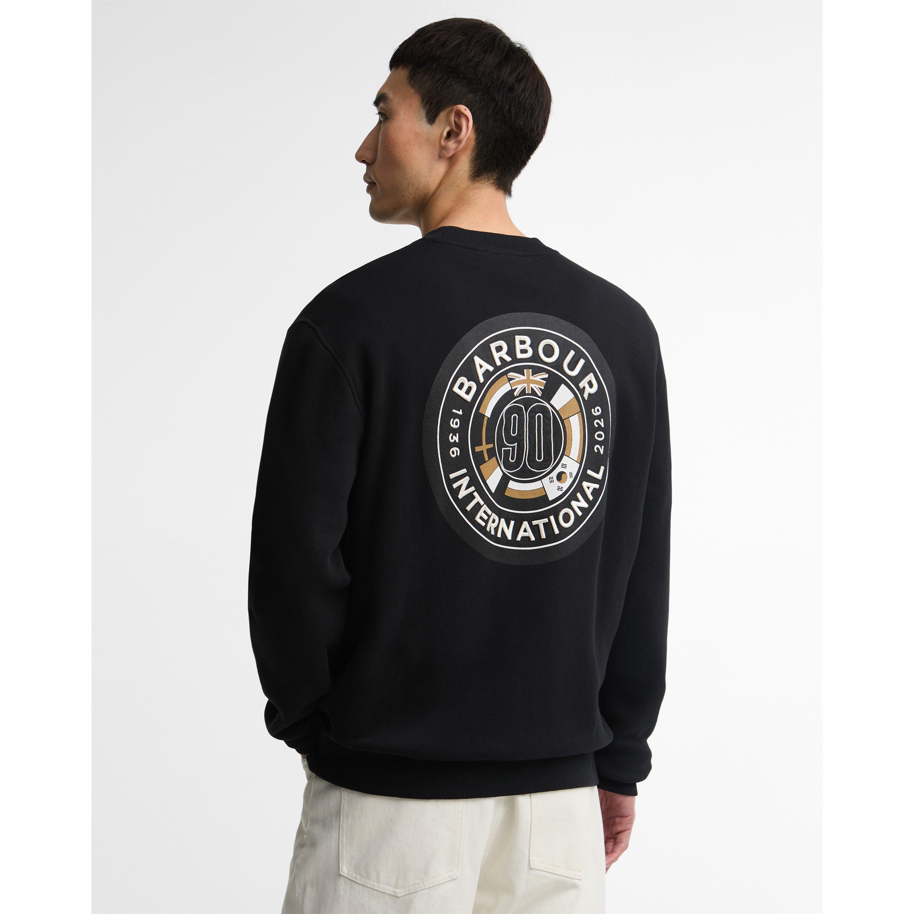 Black BK11 - Barbour International - Men's 90th Anniversary Cotton Long-Sleeve Graphic Sweatshirt - 4