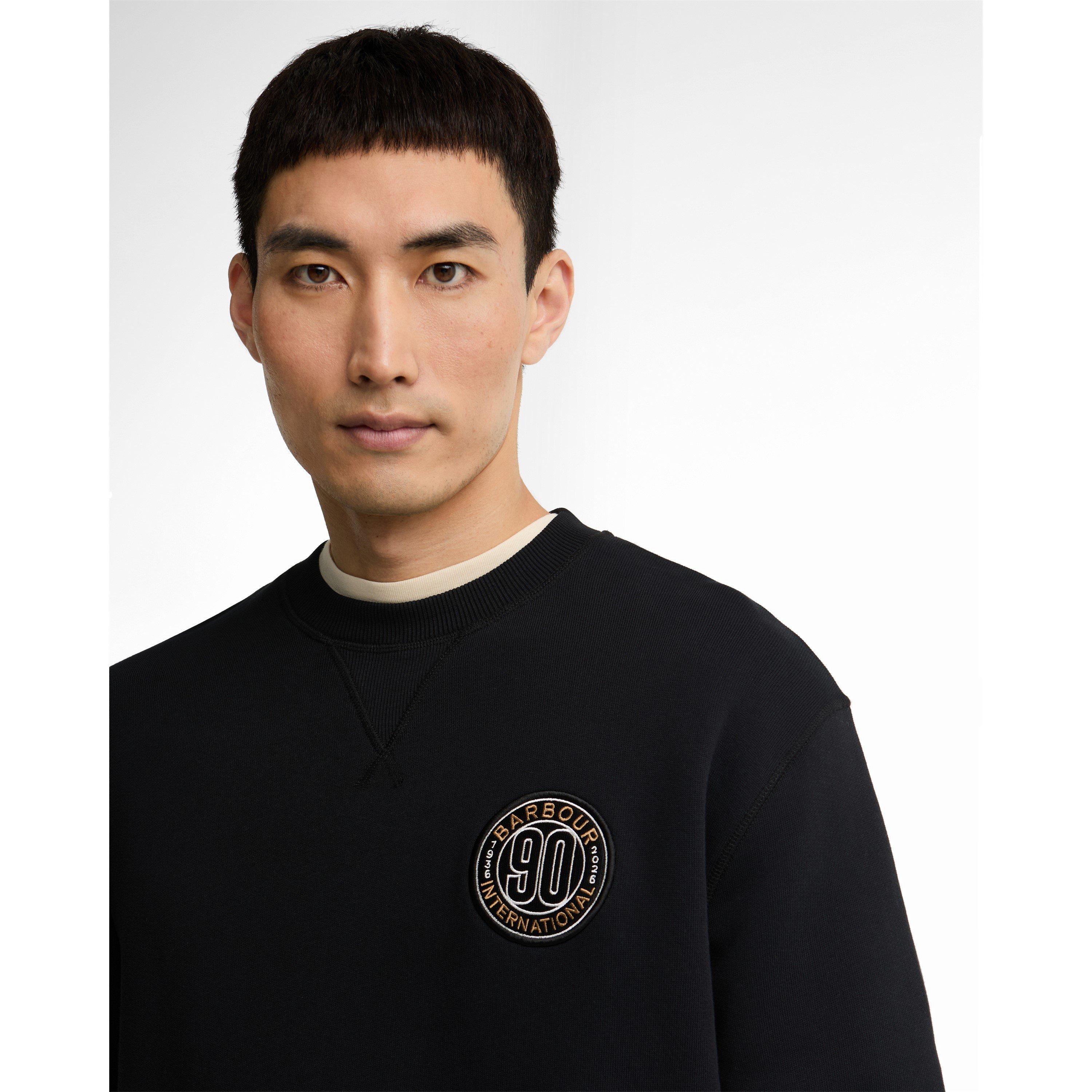 Black BK11 - Barbour International - Men's 90th Anniversary Cotton Long-Sleeve Graphic Sweatshirt - 5