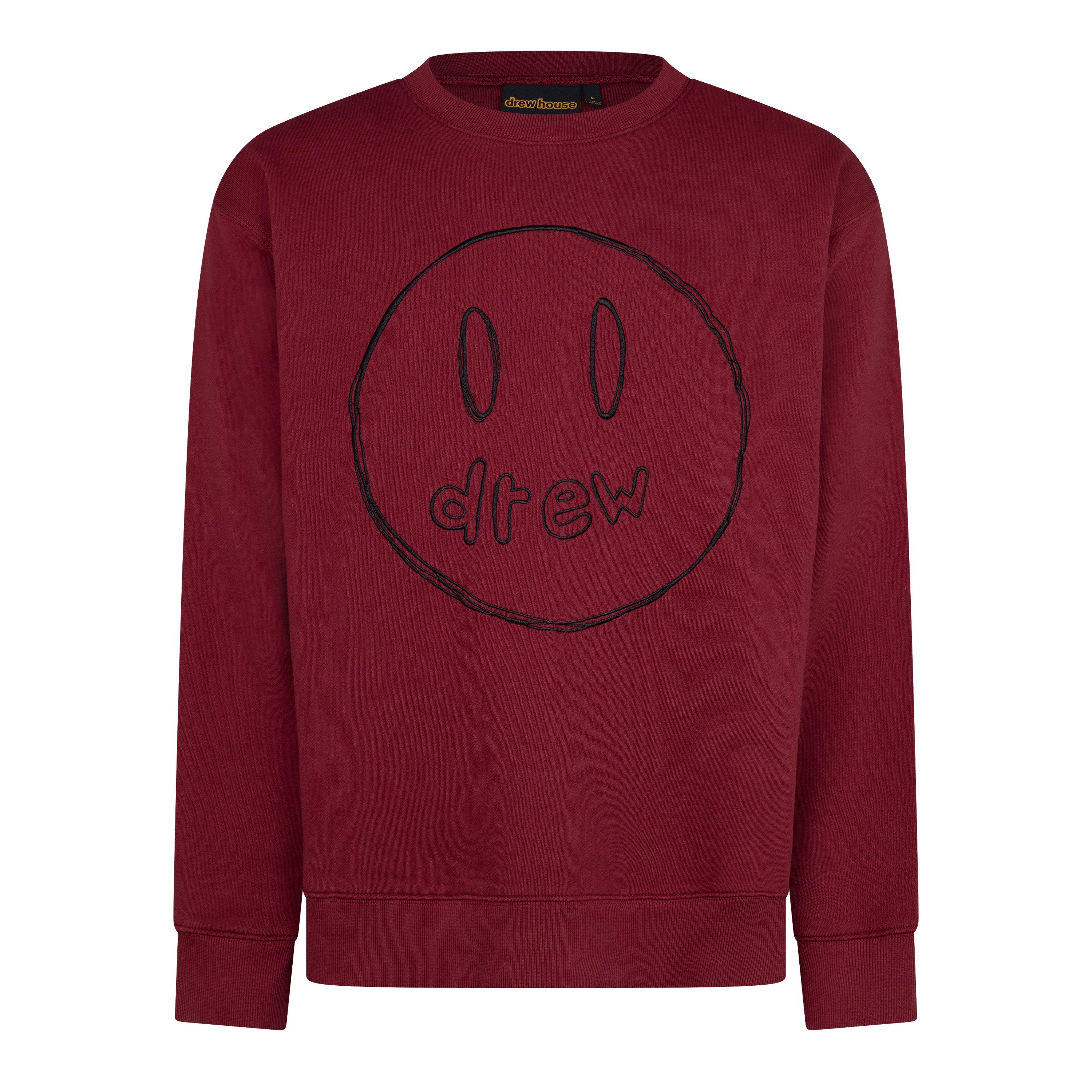 Burgundy - Drew House - Unisex Adults Sketch Mascot Crewneck Crew Sweatshirt - 1