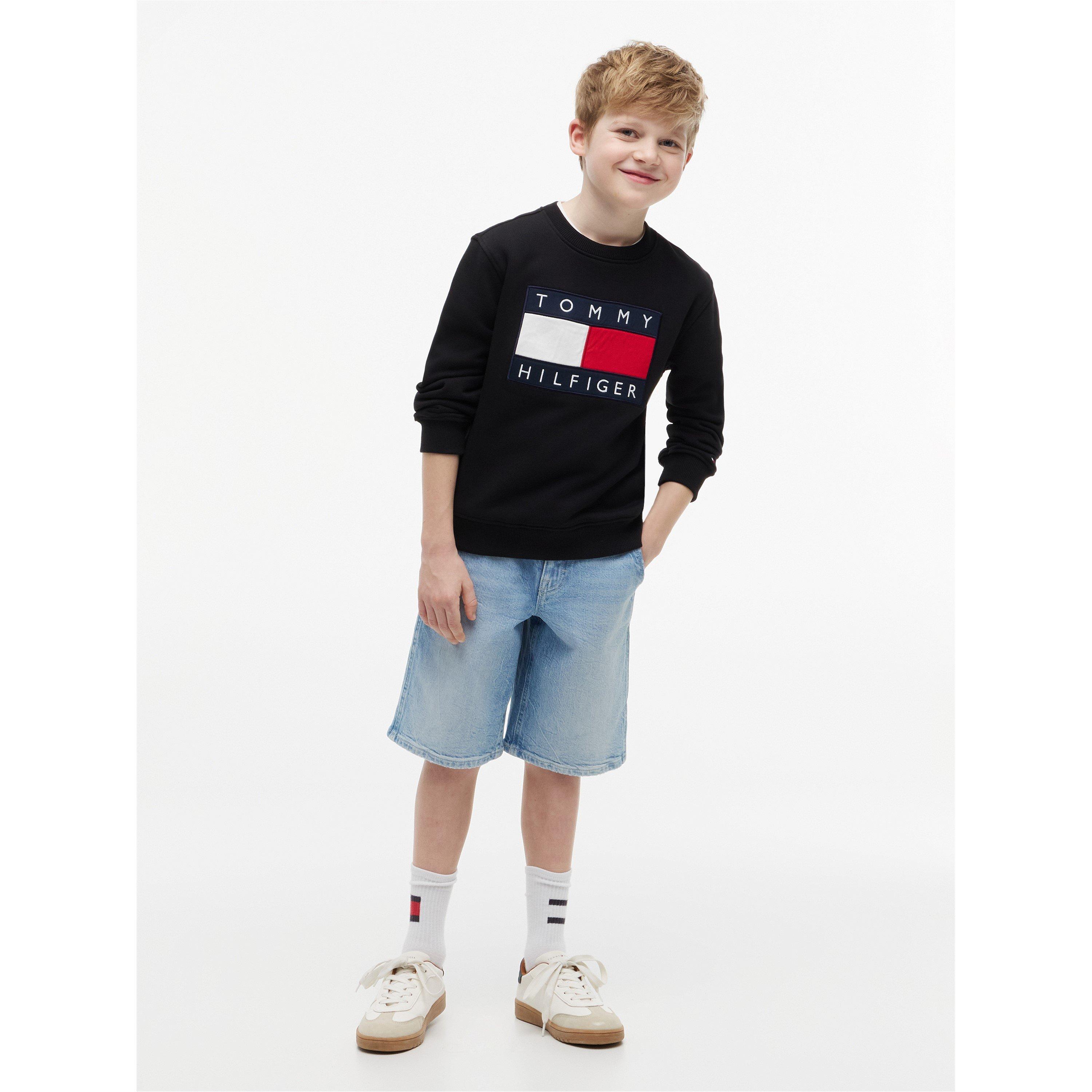 Black BDS - Tommy Hilfiger - Kids' Crew Sweatshirt - 3