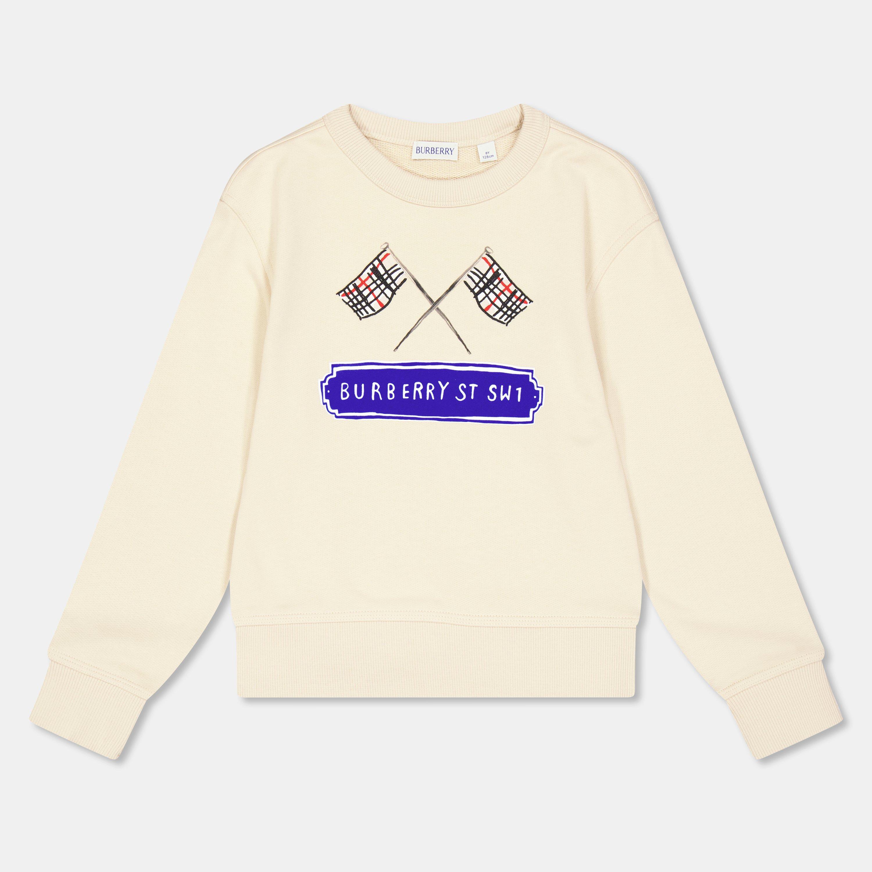 Burberry  Kids' Crew-Neck Crew Sweatshirt - Calico B8620 - Size 12Y