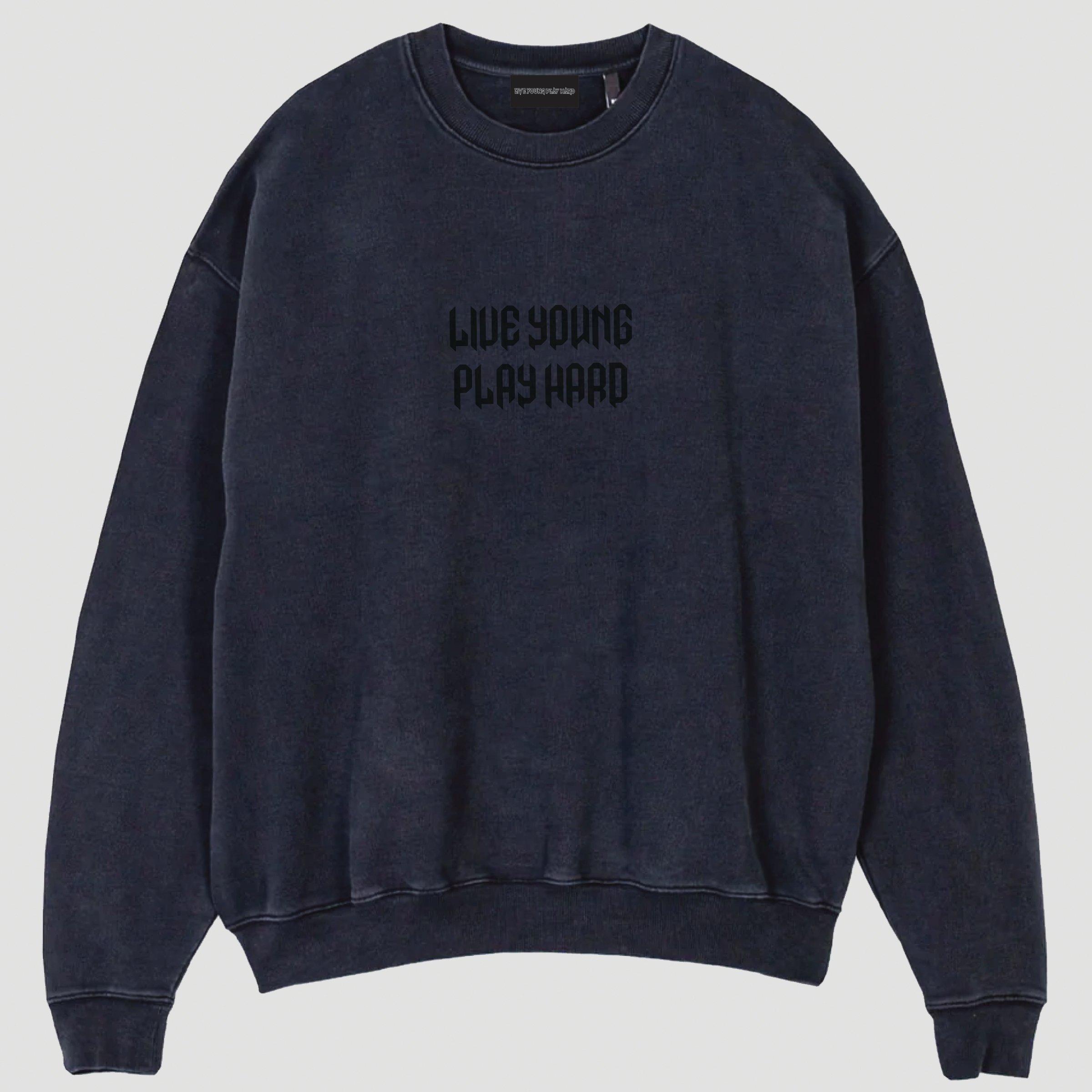 Black - LYPH - Punk Crew Neck Sweatshirt - 1