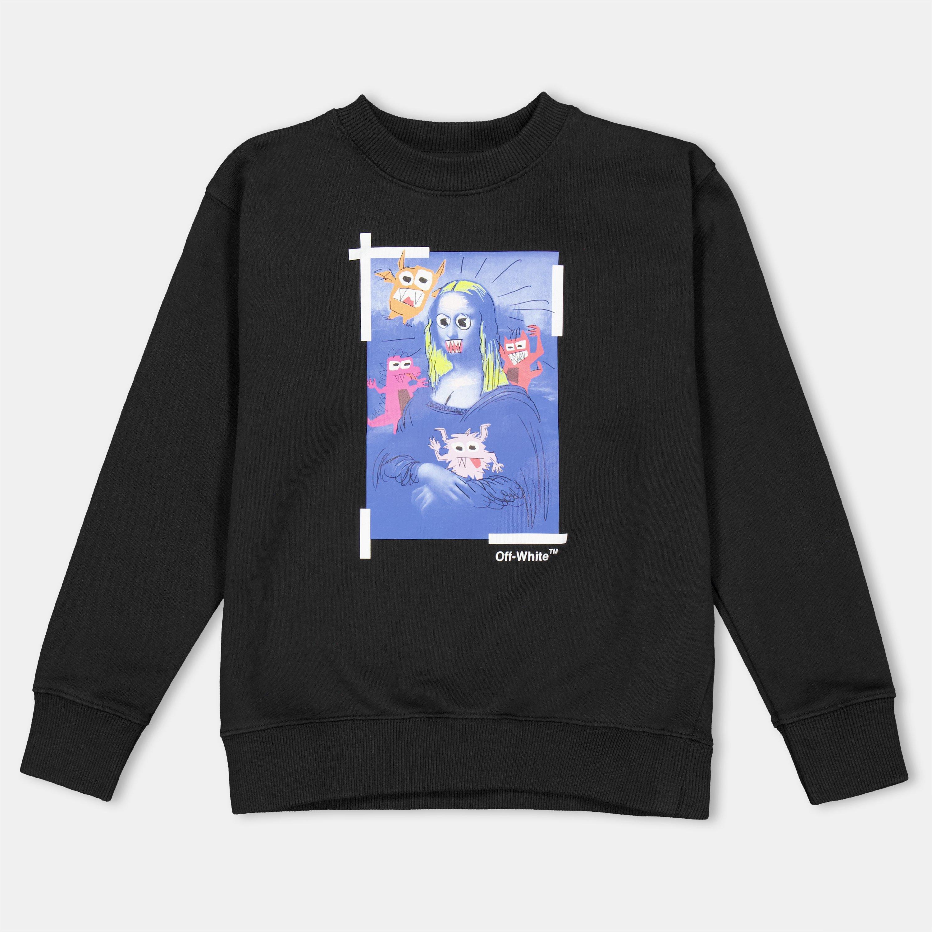 Black/Blue - Off White - Kids Crew Sweater - 1