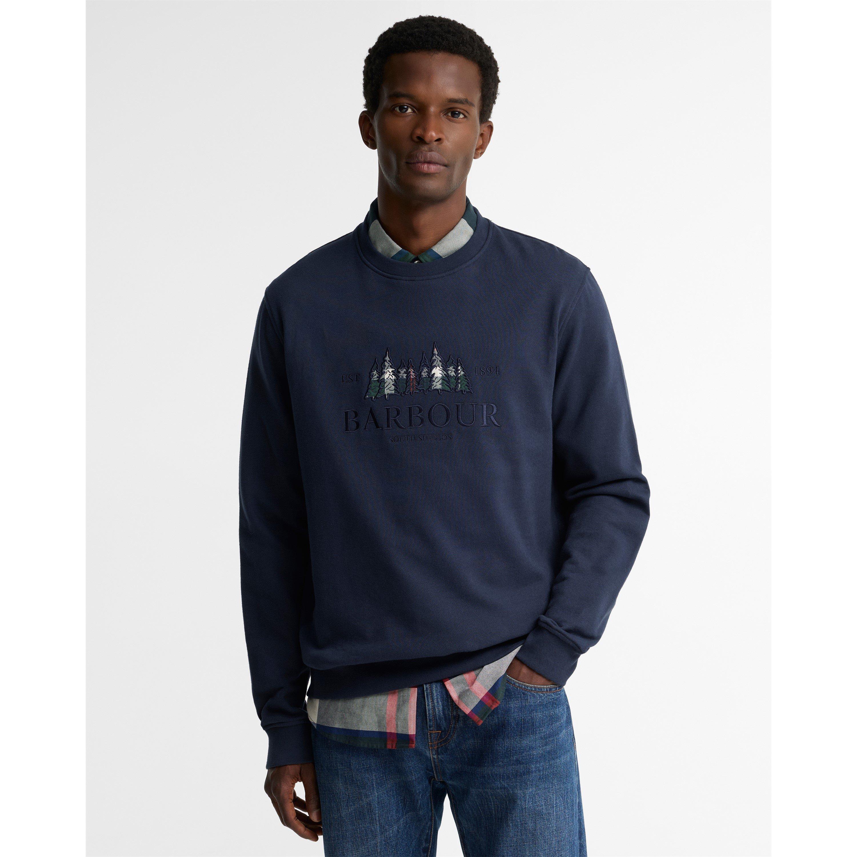 Navy NY91 - Barbour - Men's Evergreen Cotton Crew Sweater - 3