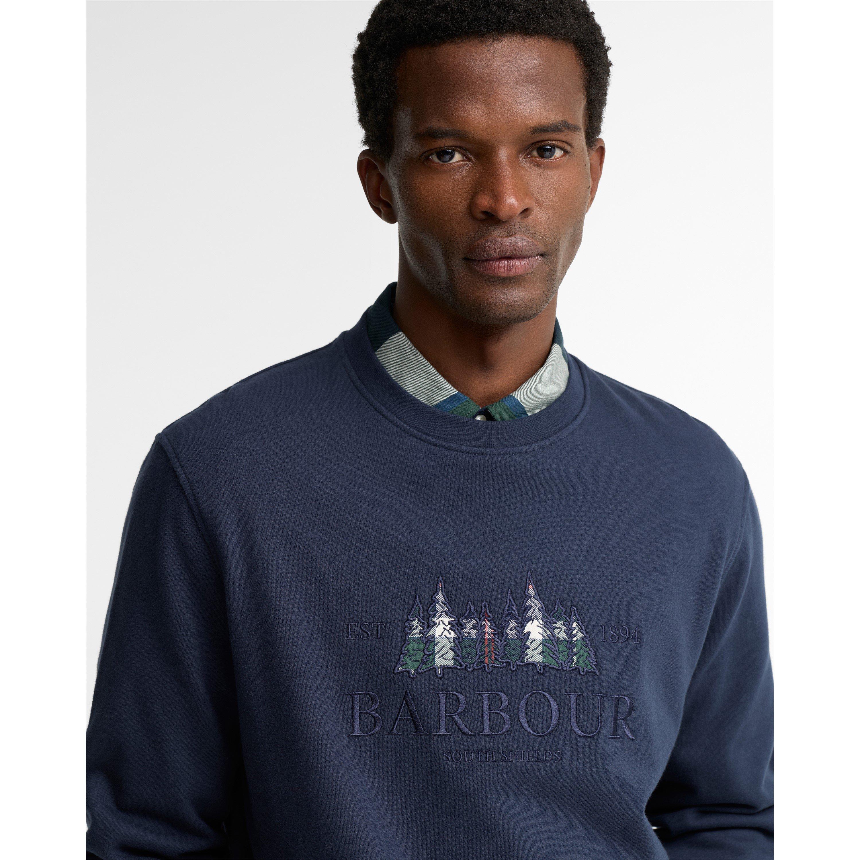 Navy NY91 - Barbour - Men's Evergreen Cotton Crew Sweater - 9