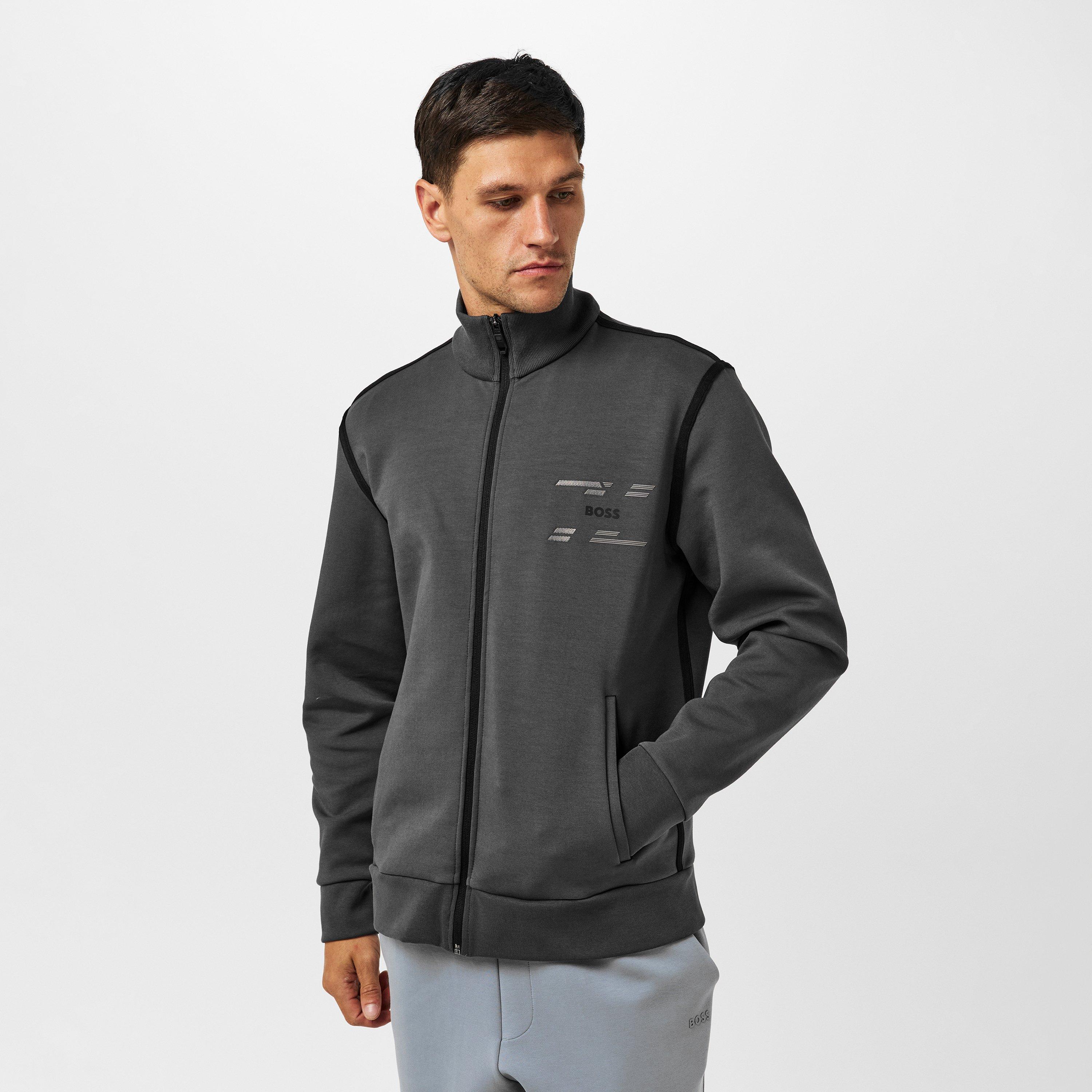 Dark Grey - Boss - Men's Skaz Tape Sweatshirt with Tape Trims - 3