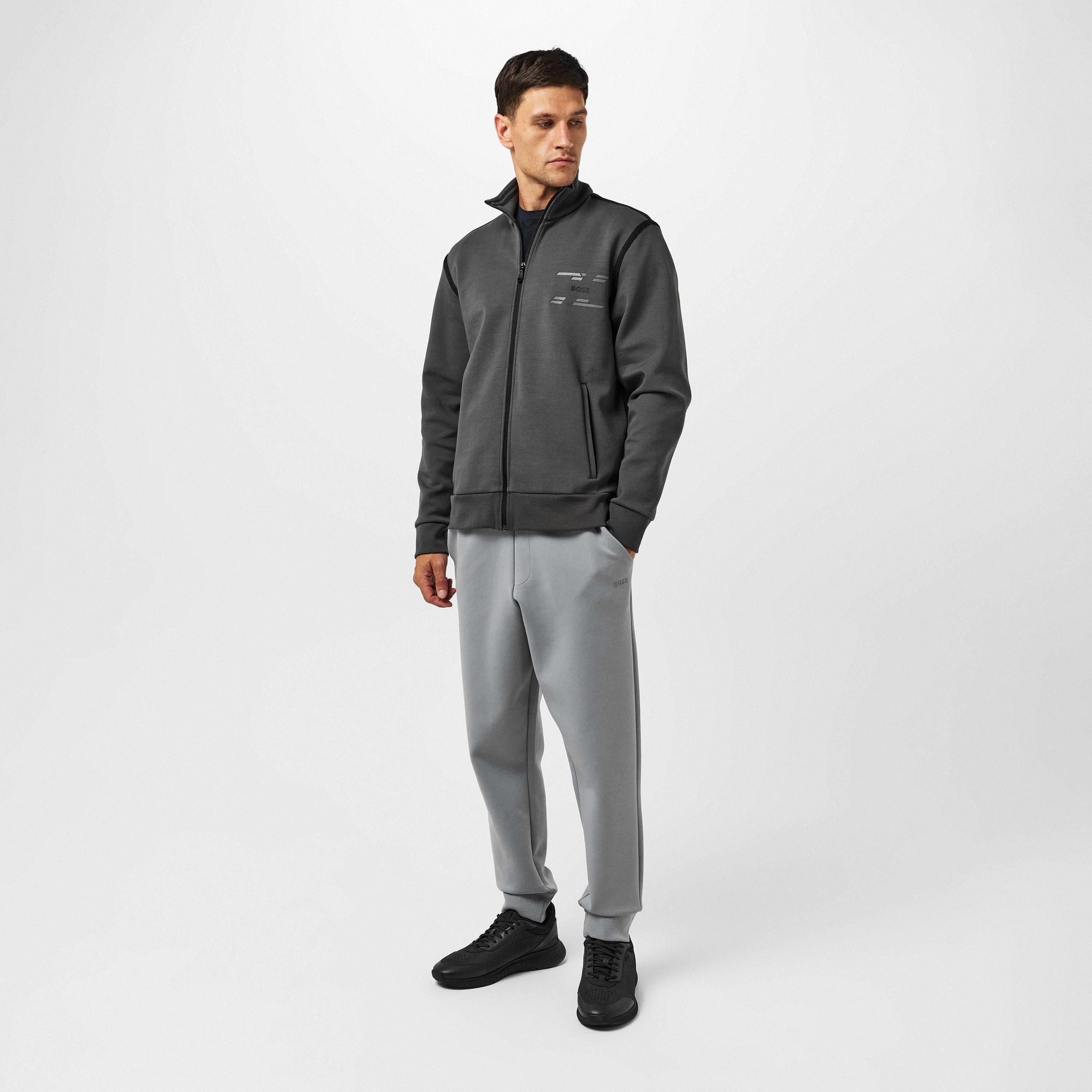 Dark Grey - Boss - Men's Skaz Tape Sweatshirt with Tape Trims - 6