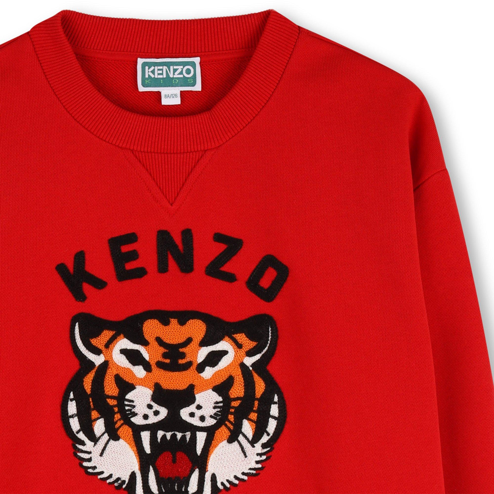 Red 968 - Kenzo - Unisex Kids' Tiger Embroidered Crew Sweatshirt - 3