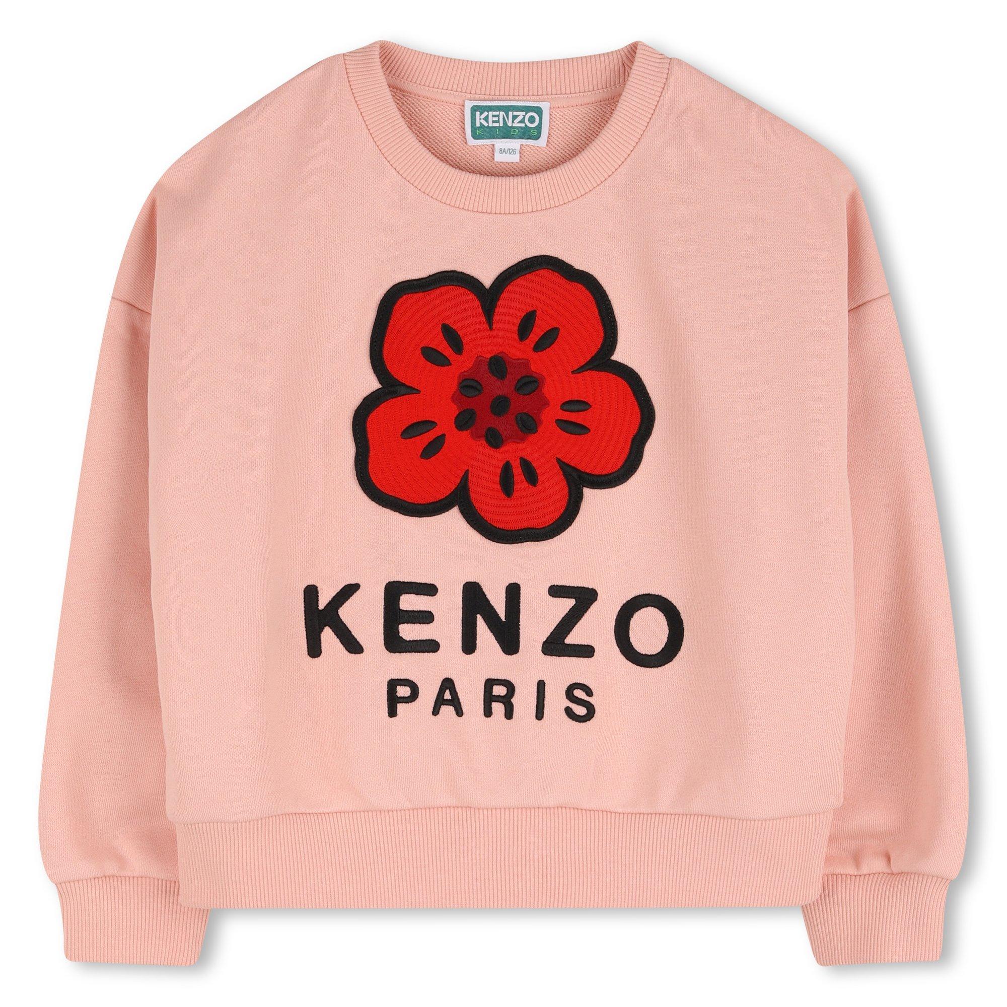 Pink 47H - Kenzo - Kids' Poppy Embroidered Relaxed Fit Crew Sweatshirt - 1