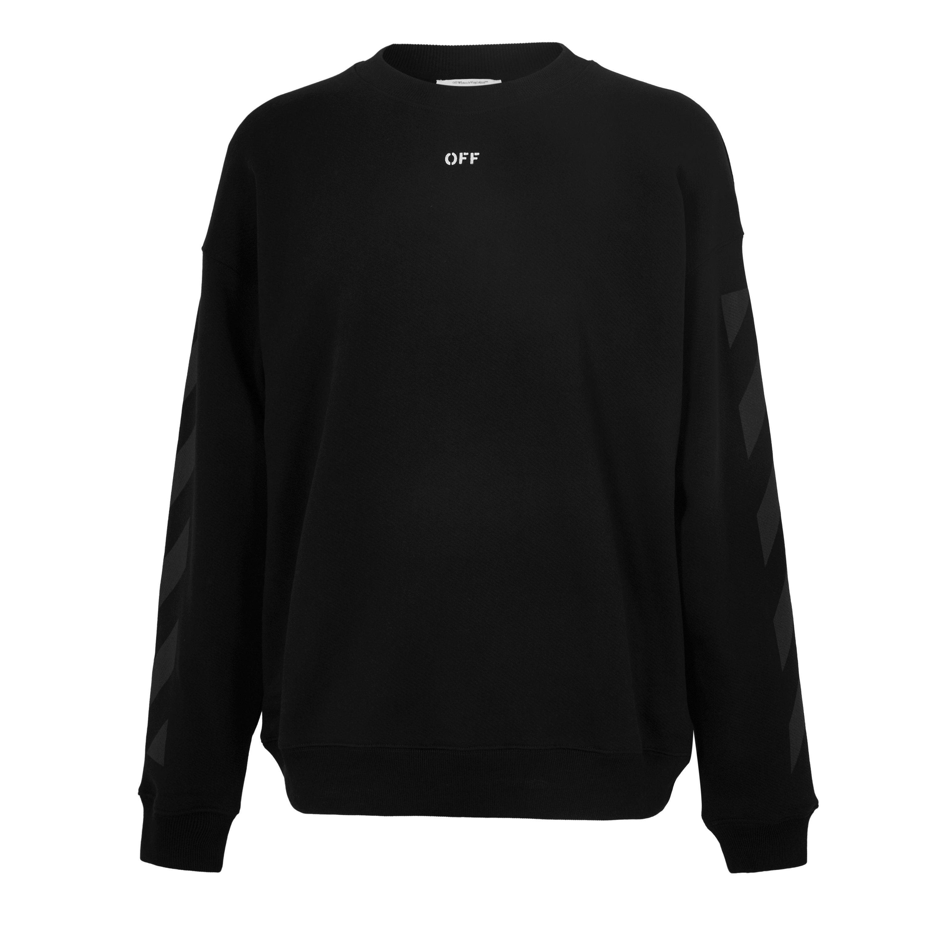 Black/White - Off White - Men's Cornly Diag Crew Sweatshirt - 1