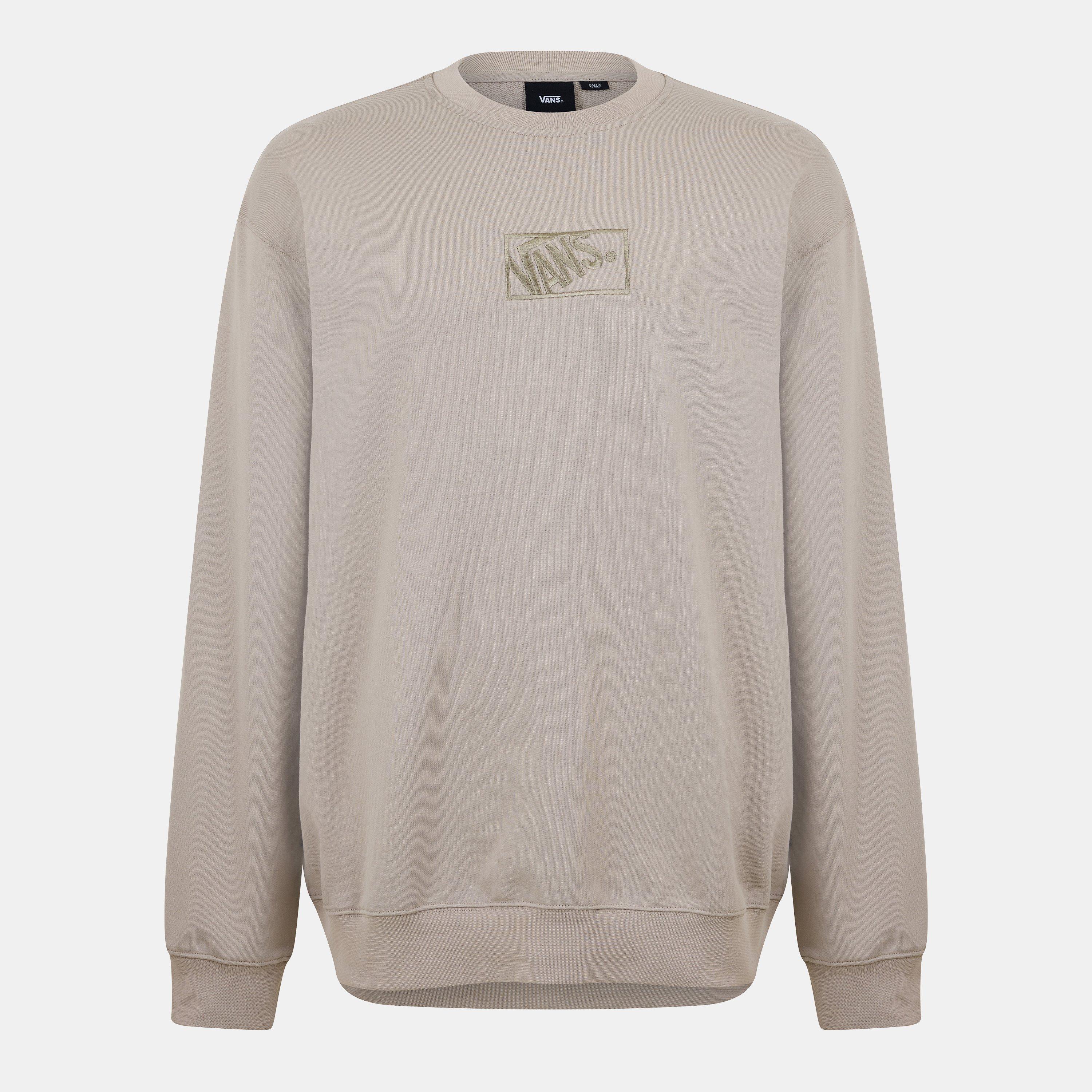 Vans Men's Blocked Box Cotton Crew Sweatshirt - Mushroom - Small