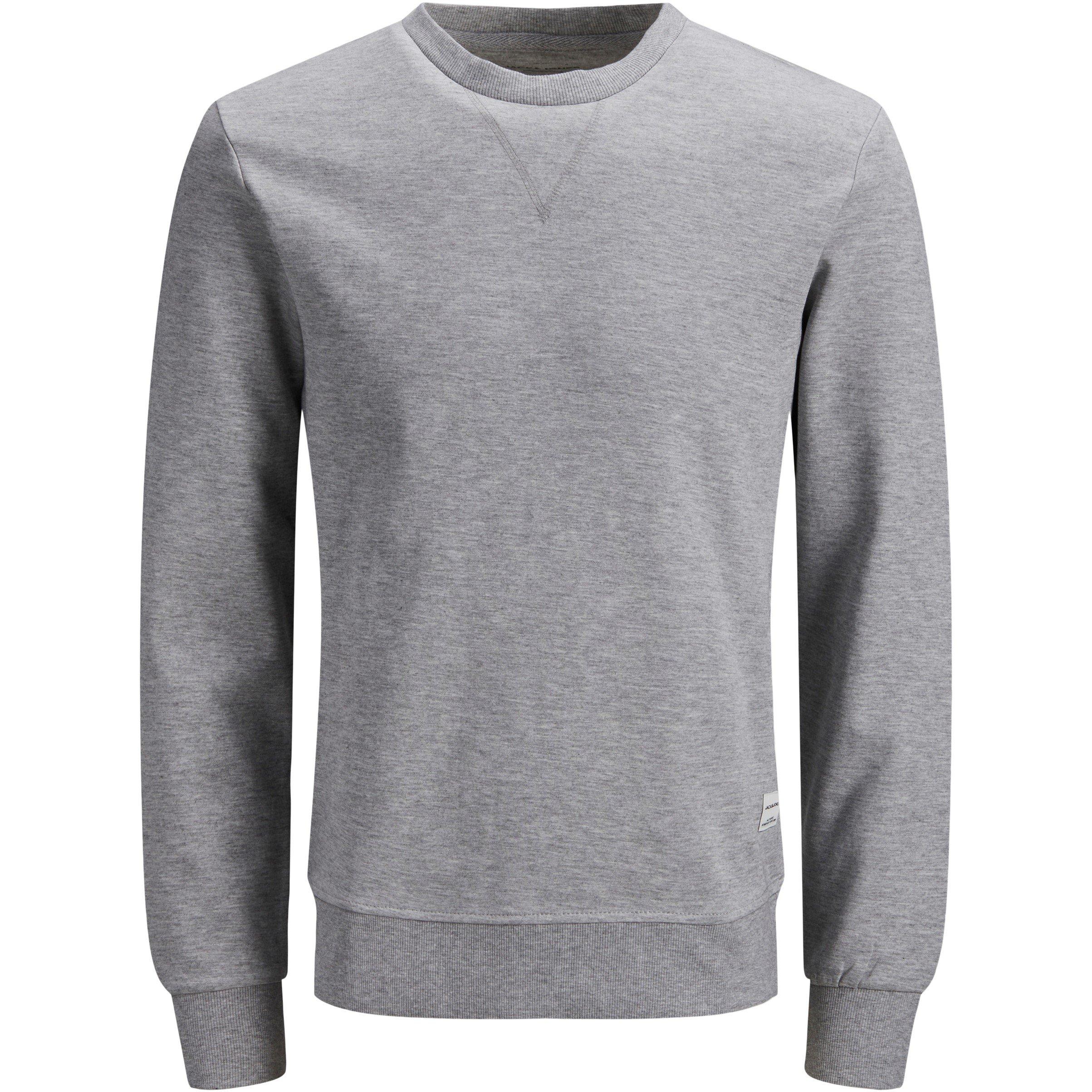 Jack And Jones Men's Basic Crew Sweatshirt - Light Grey - XL