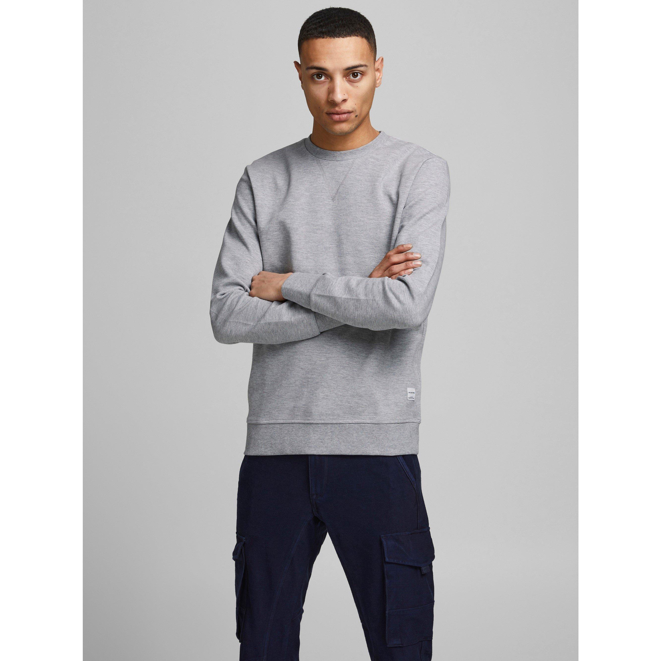 Light Grey - Jack and Jones - Basic Crew Sweatshirt - 2