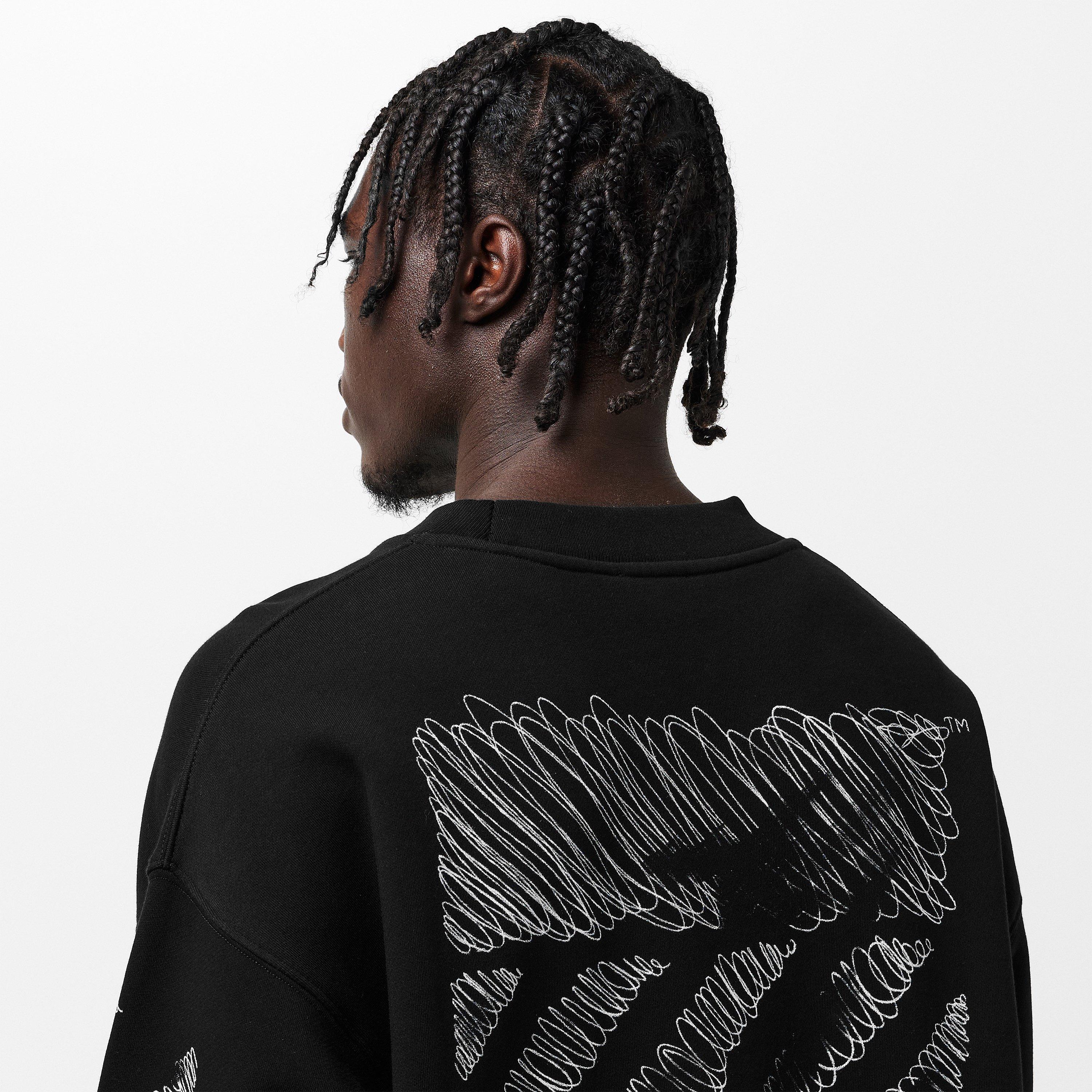 Black - Off White - Men's Scrib Skate Crew Sweatshirt - 5