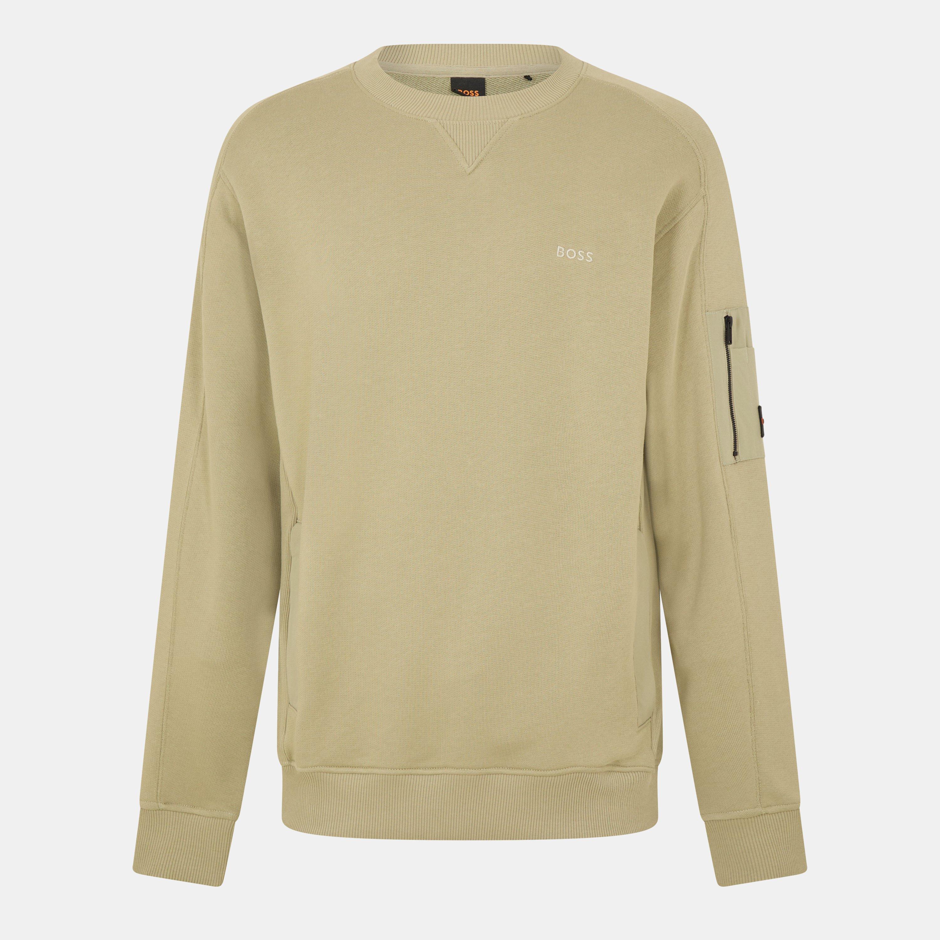 Boss Men's WeMixed Cotton Crew Sweatshirt - Open Green 370 - M