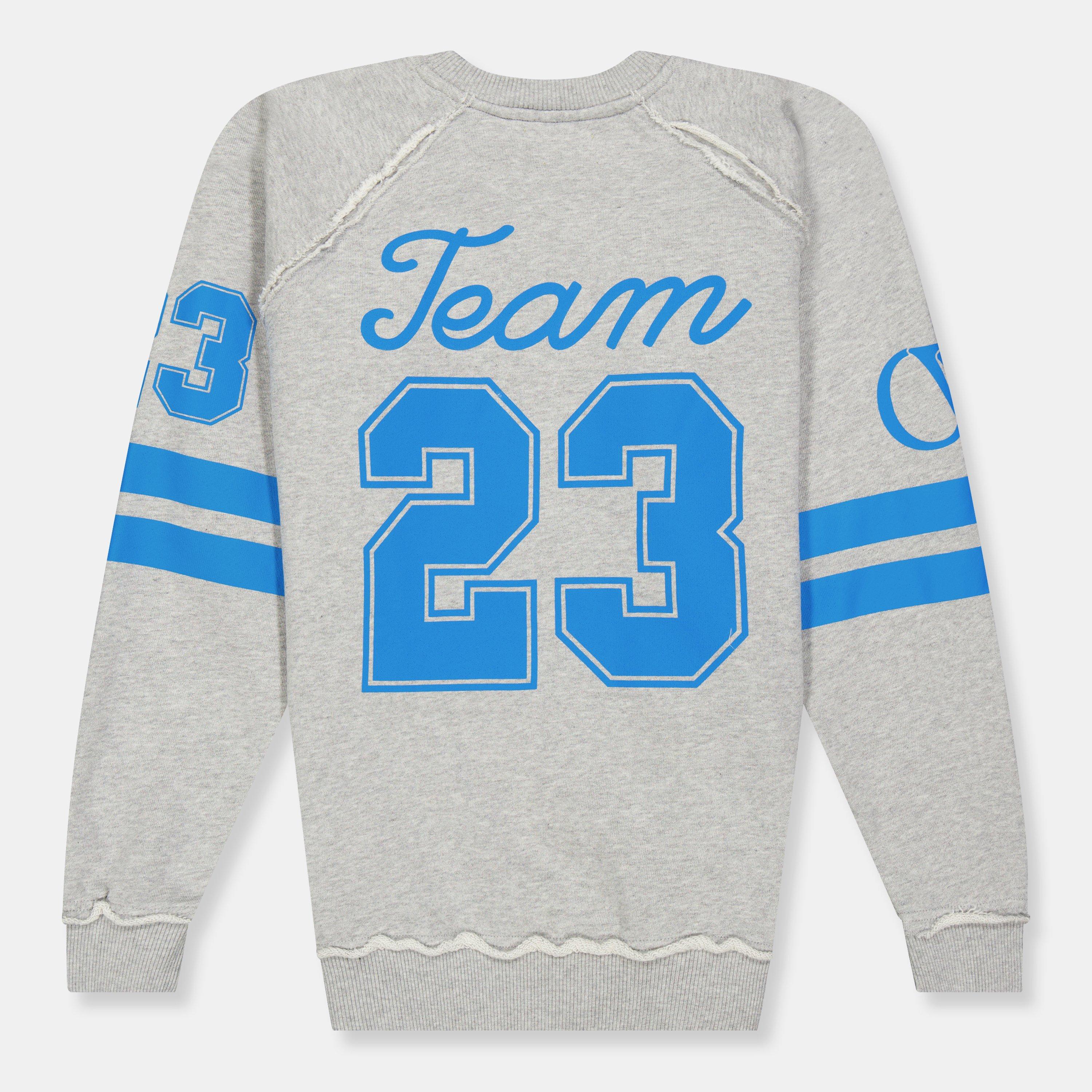 Grey/Blue - Off White - Kids Crew Sweater - 2