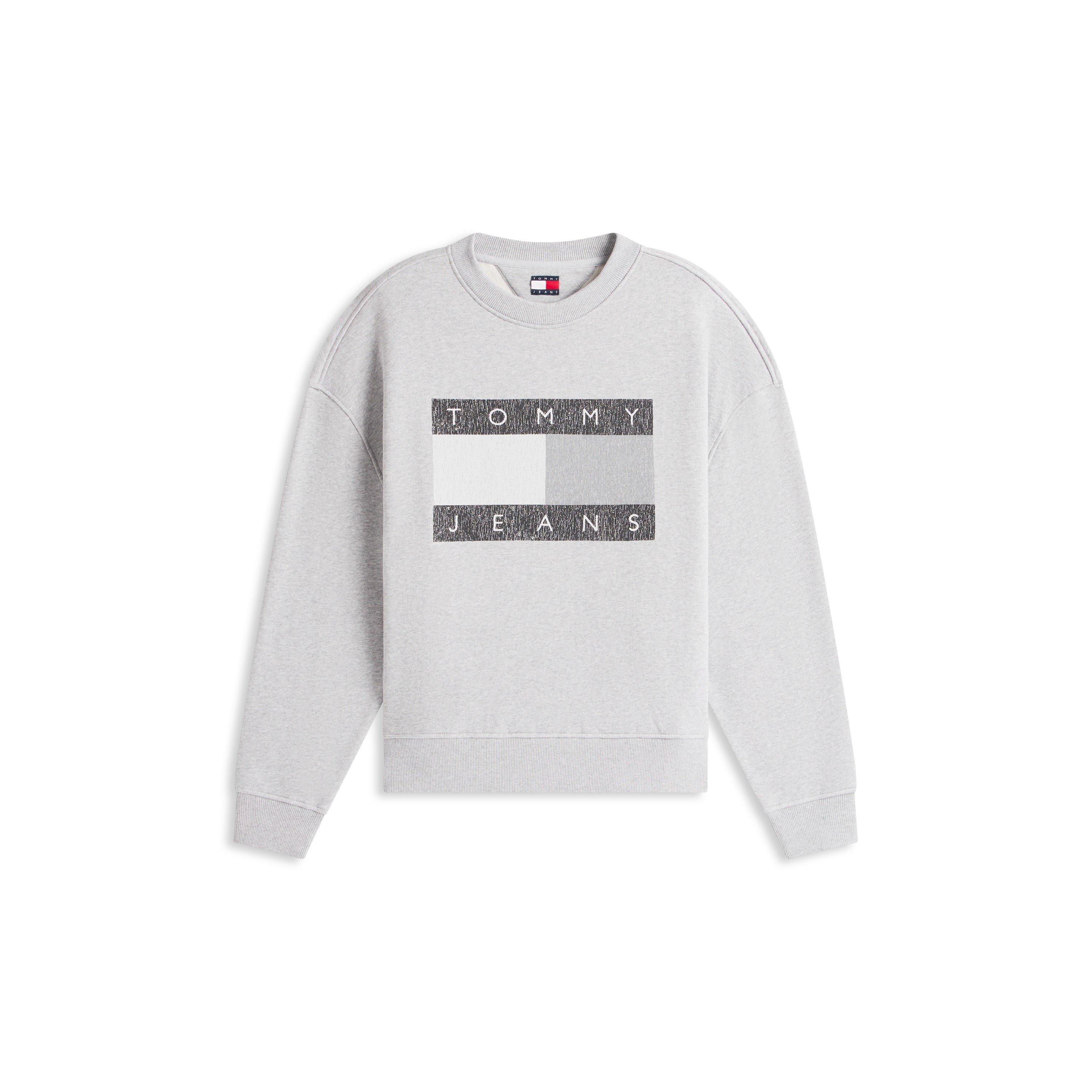 Tommy Jeans Men's Distress Flag Crew Sweatshirt - Grey Hthr - S