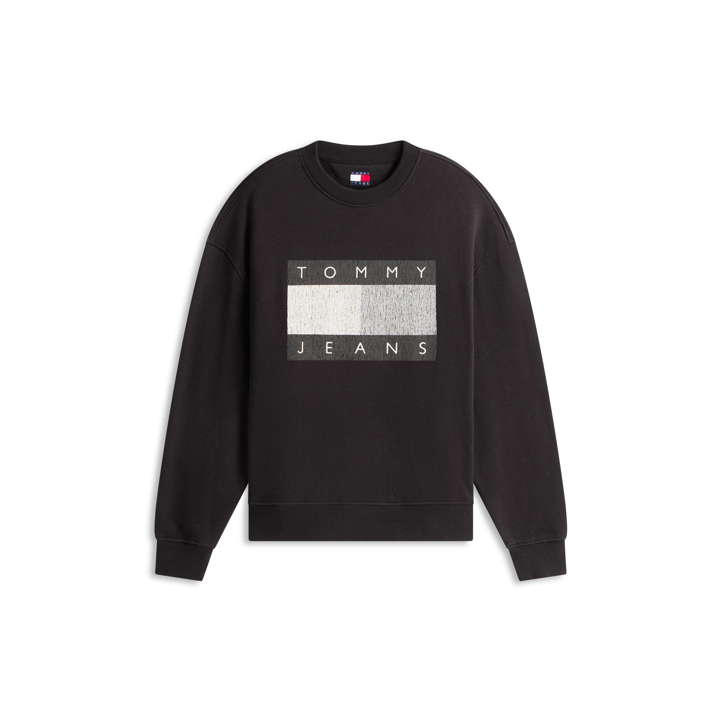Tommy Jeans Men's Distress Flag Crew Sweatshirt - Black - L