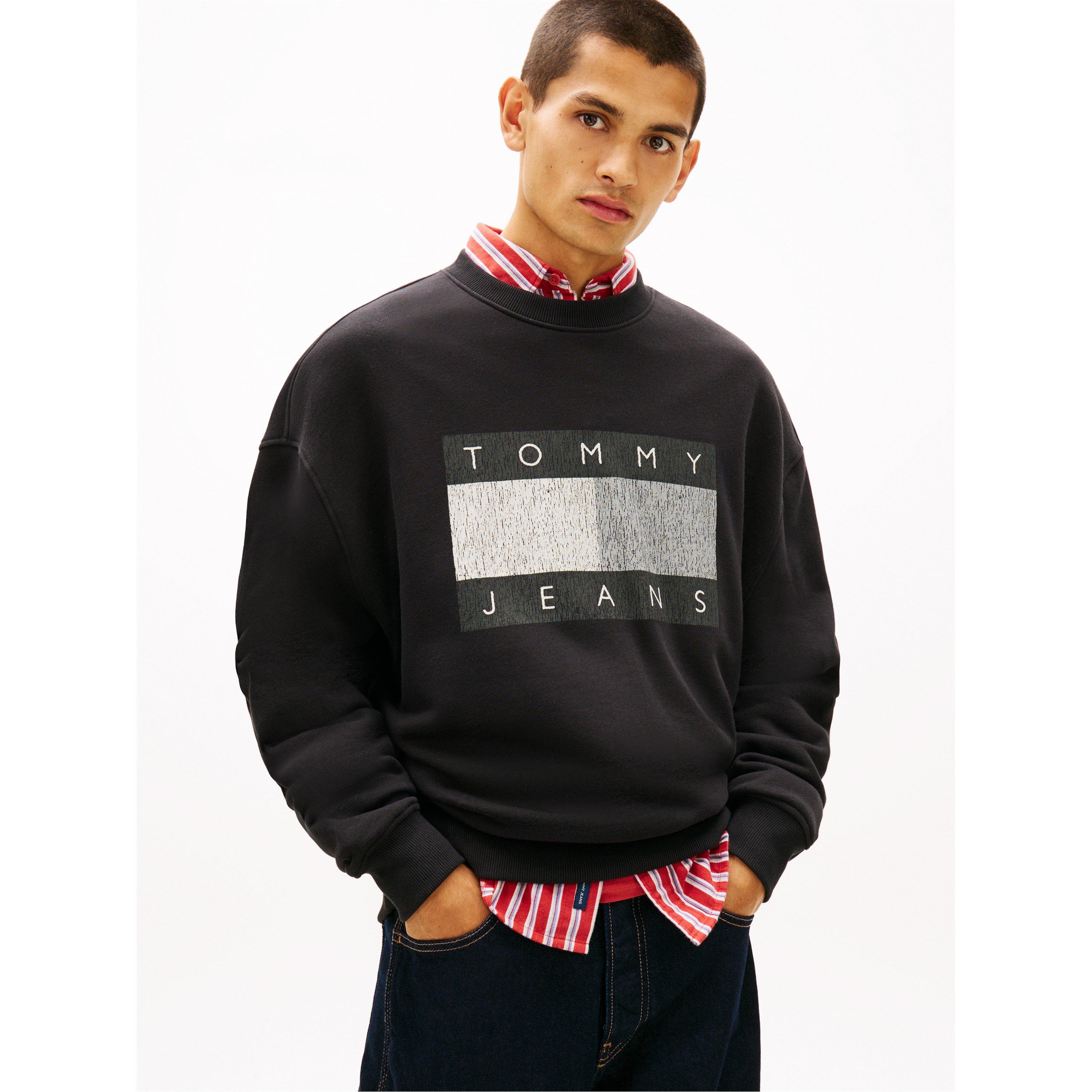Black - Tommy Jeans - TJ Distress Flag Crw Sn61 - 2