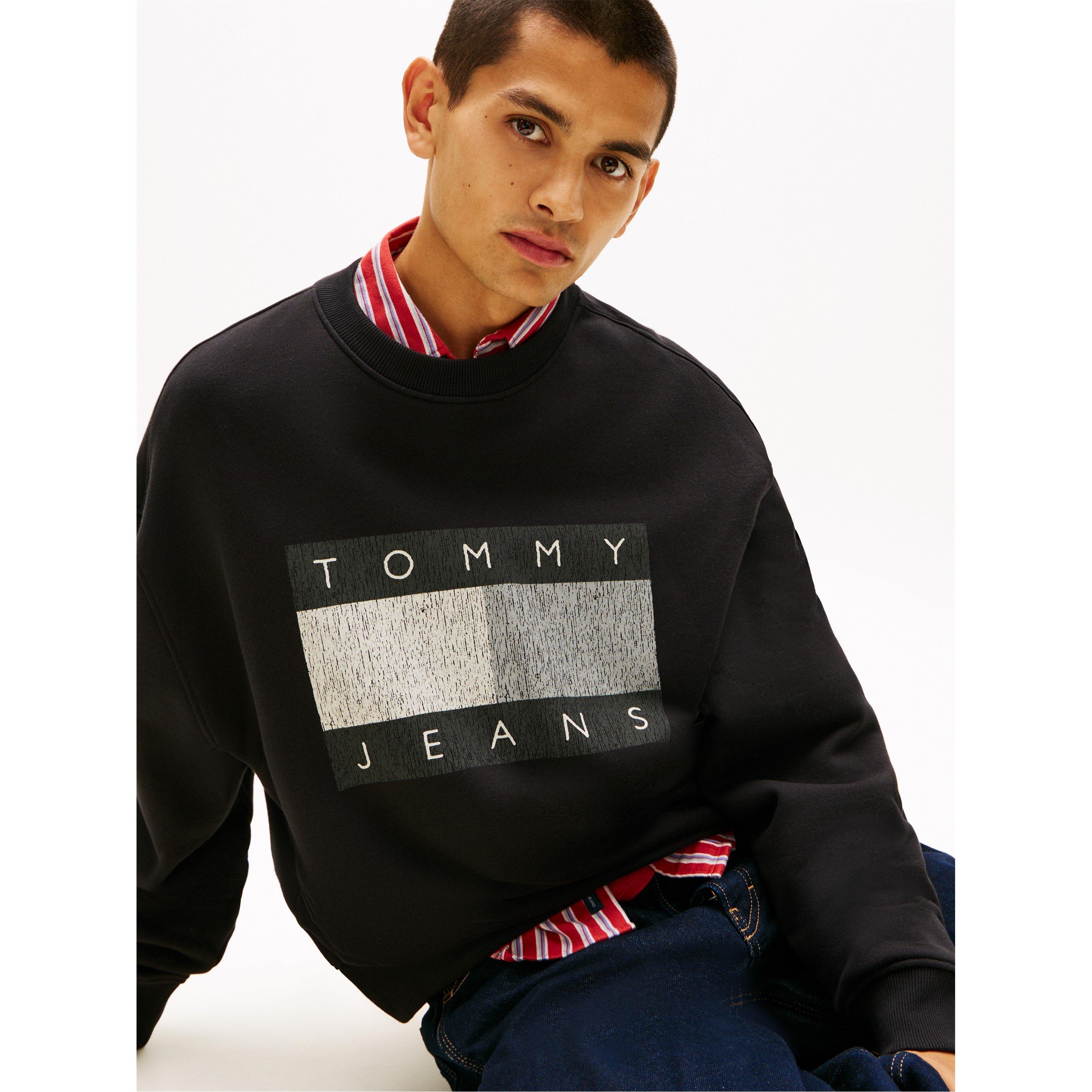 Black - Tommy Jeans - TJ Distress Flag Crw Sn61 - 3