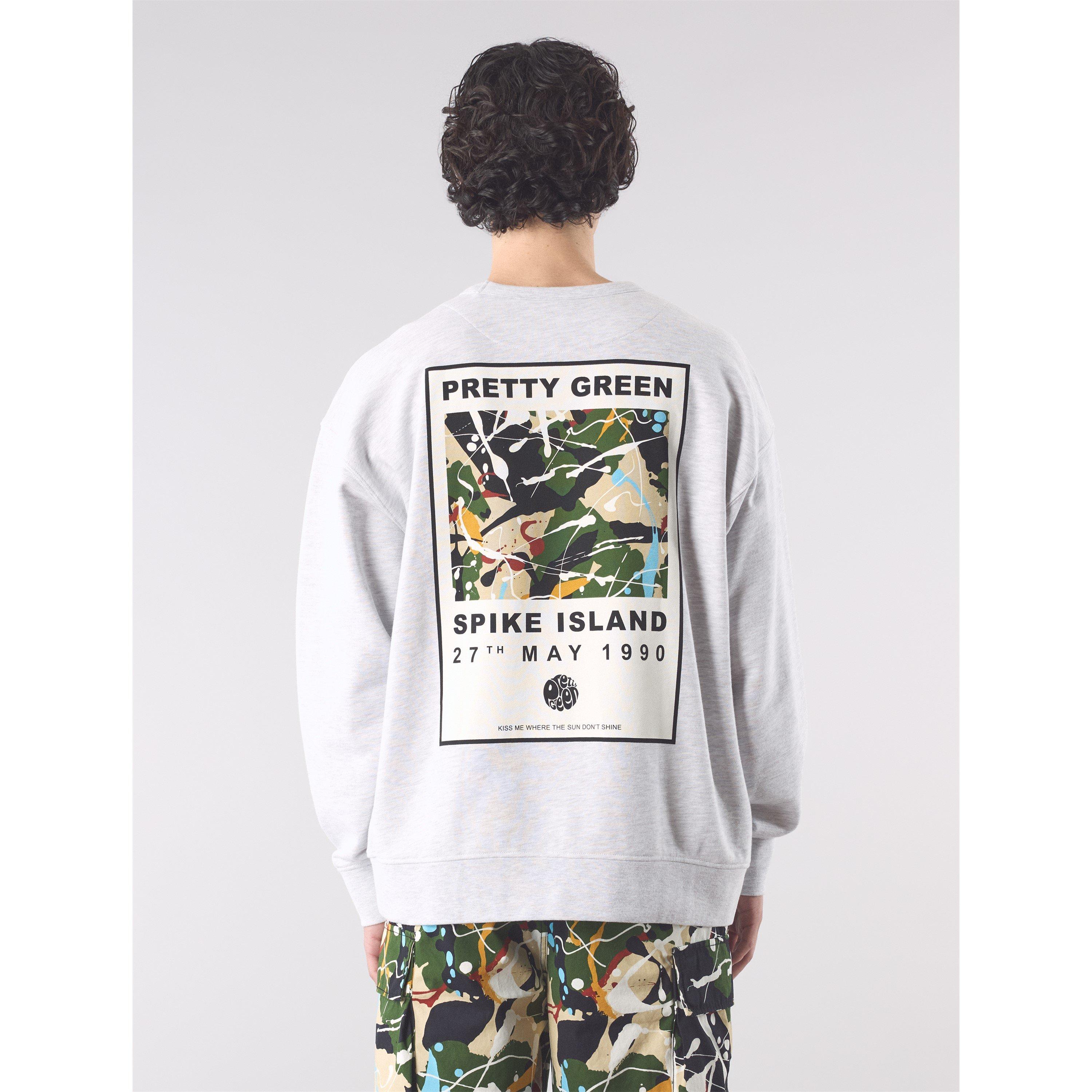 Lt Grå - Pretty Green - Men's PG Spike Island Crew Sweatshirt - 4
