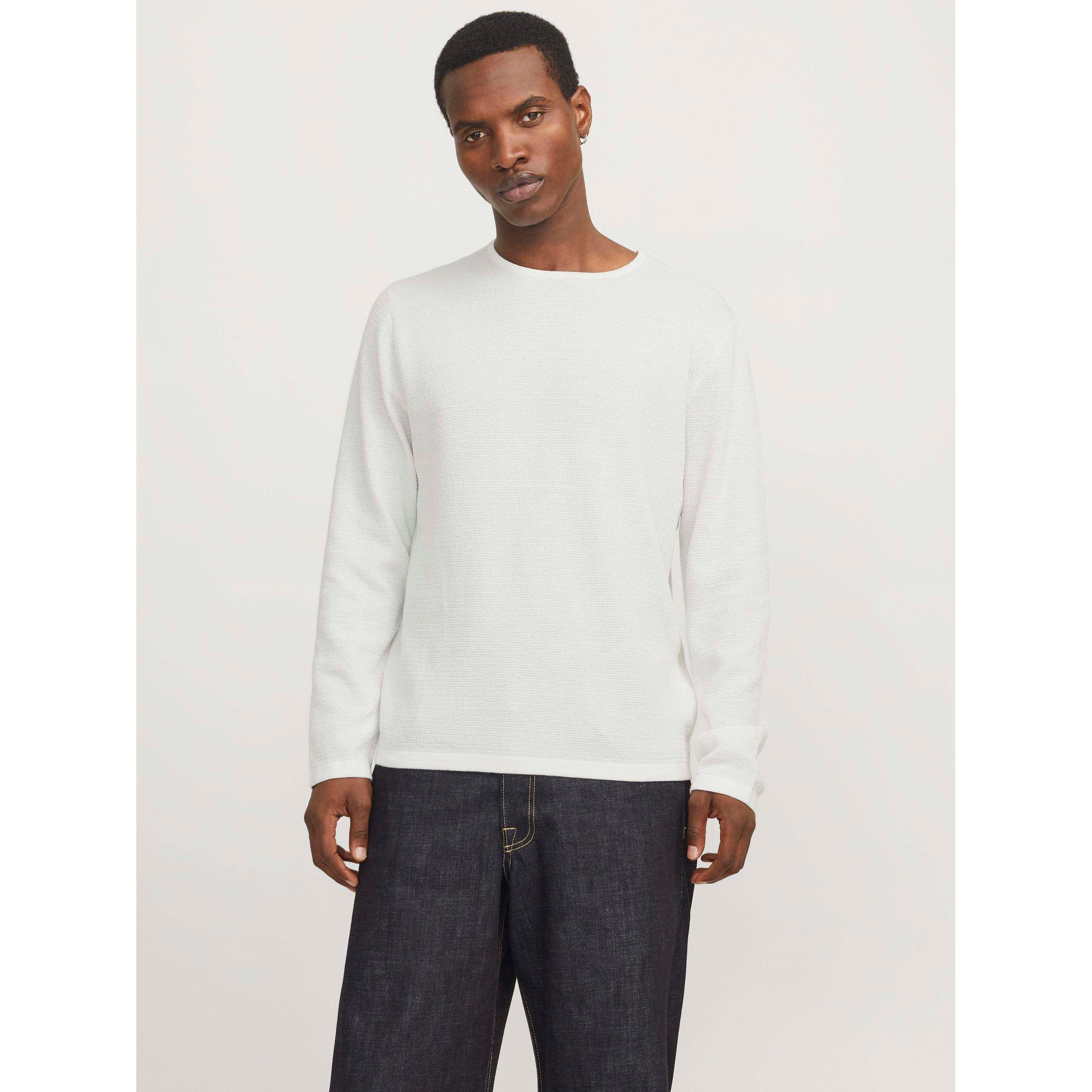 Cloud Dancer - Jack and Jones - George Knitted Long Sleeve Relaxed Fit Crew Sweatshirt - 2
