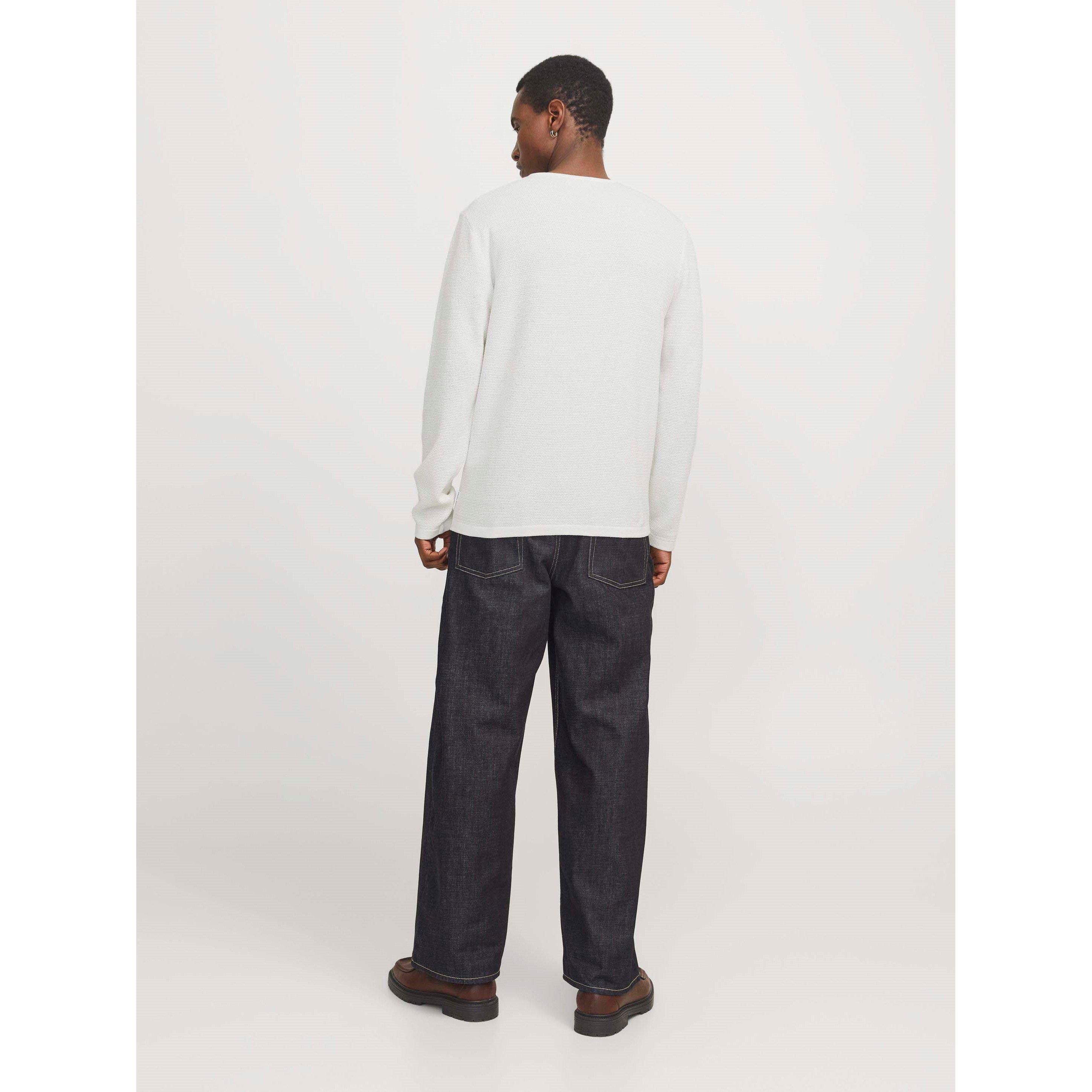 Cloud Dancer - Jack and Jones - George Knitted Long Sleeve Relaxed Fit Crew Sweatshirt - 3