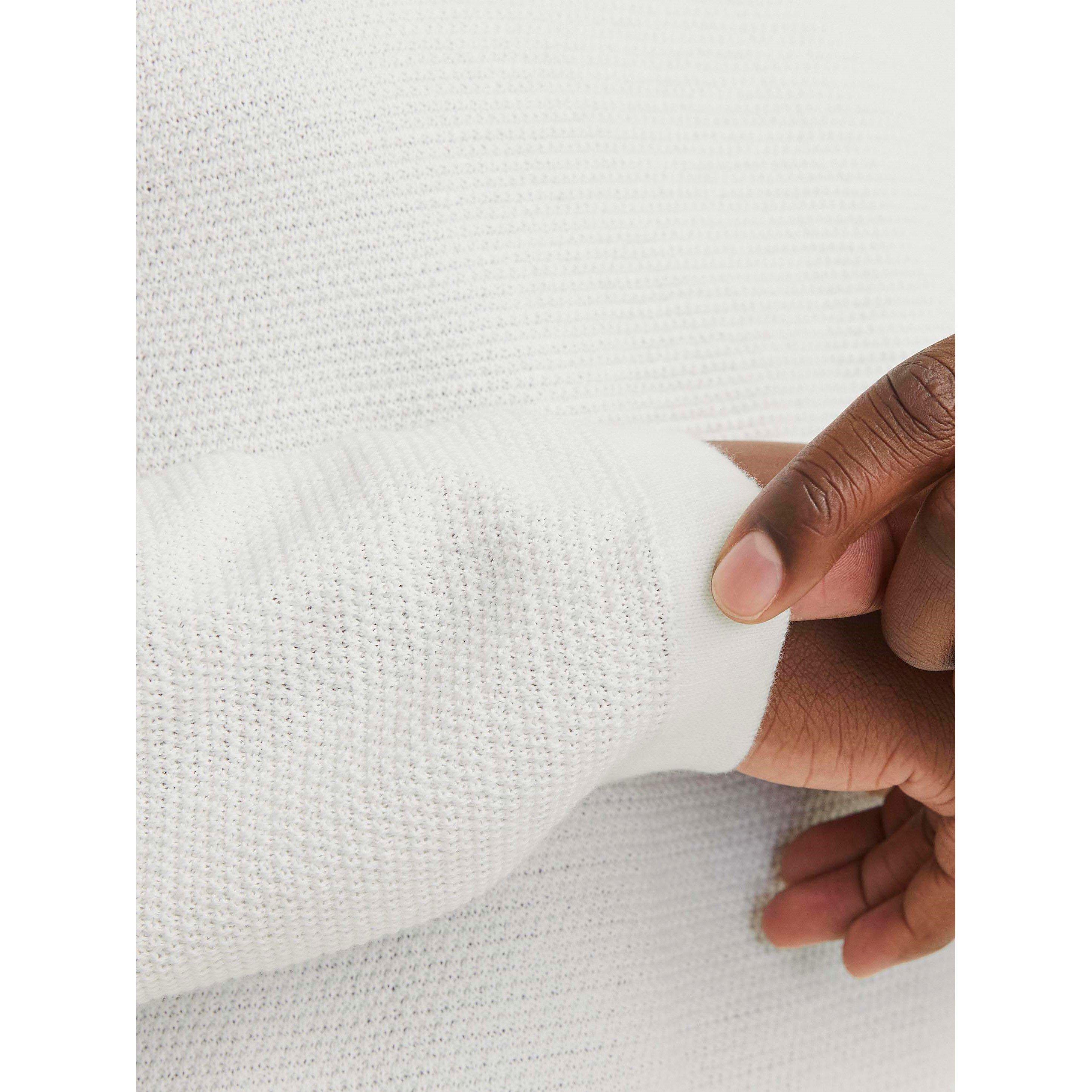 Cloud Dancer - Jack and Jones - George Knitted Long Sleeve Relaxed Fit Crew Sweatshirt - 5