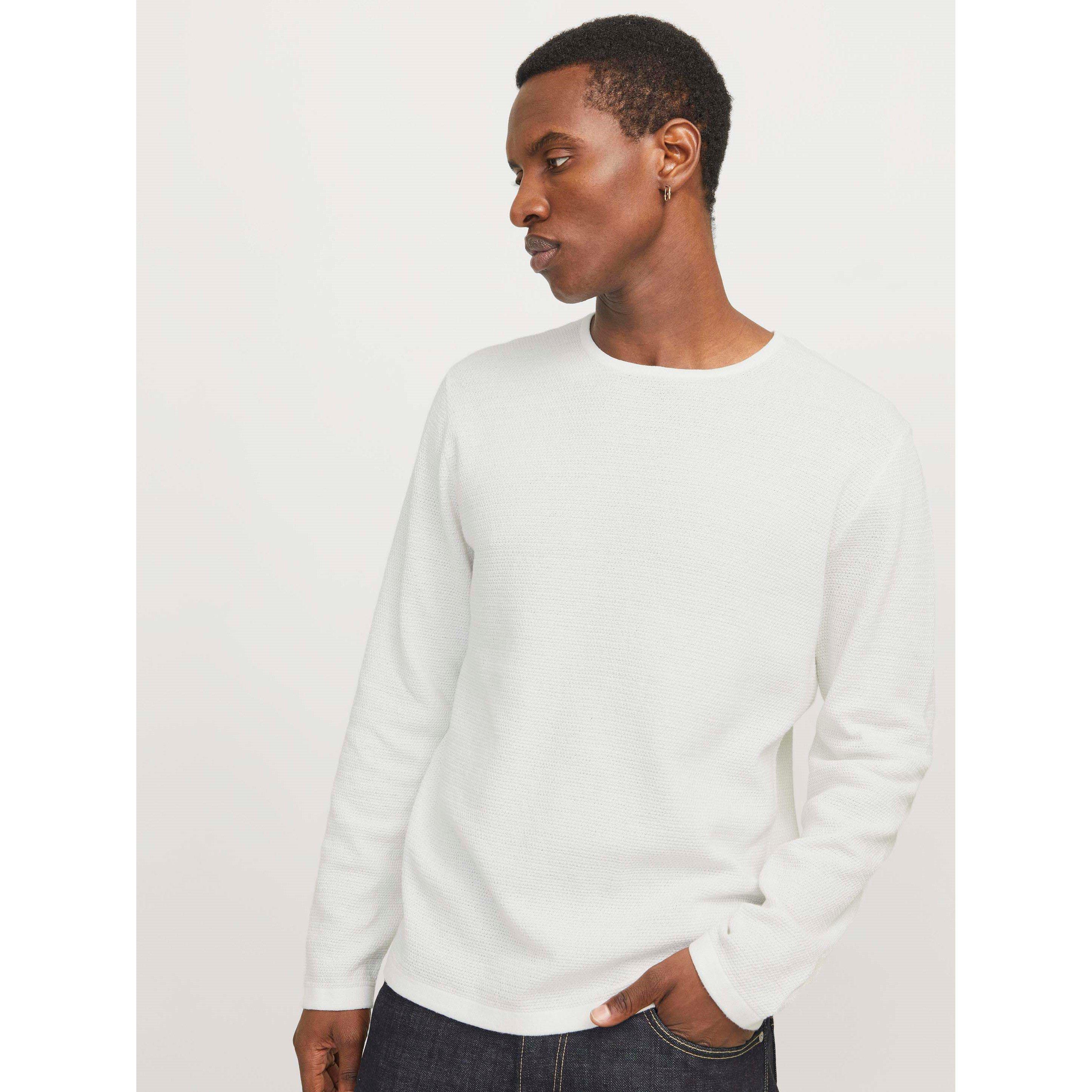 Cloud Dancer - Jack and Jones - George Knitted Long Sleeve Relaxed Fit Crew Sweatshirt - 6
