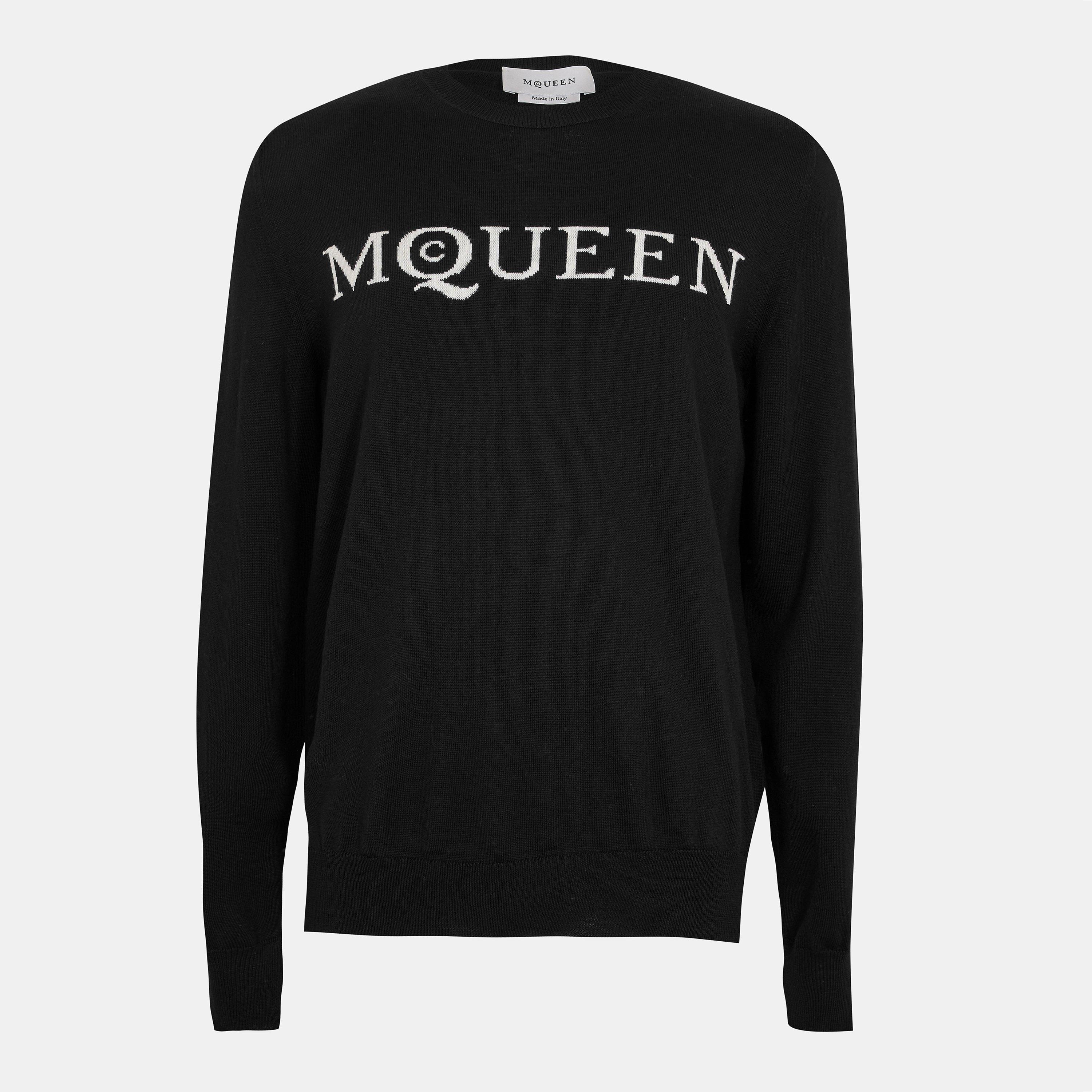 Black/Ivory - Alexander McQueen - Men's Crew Neck Jumper - 1