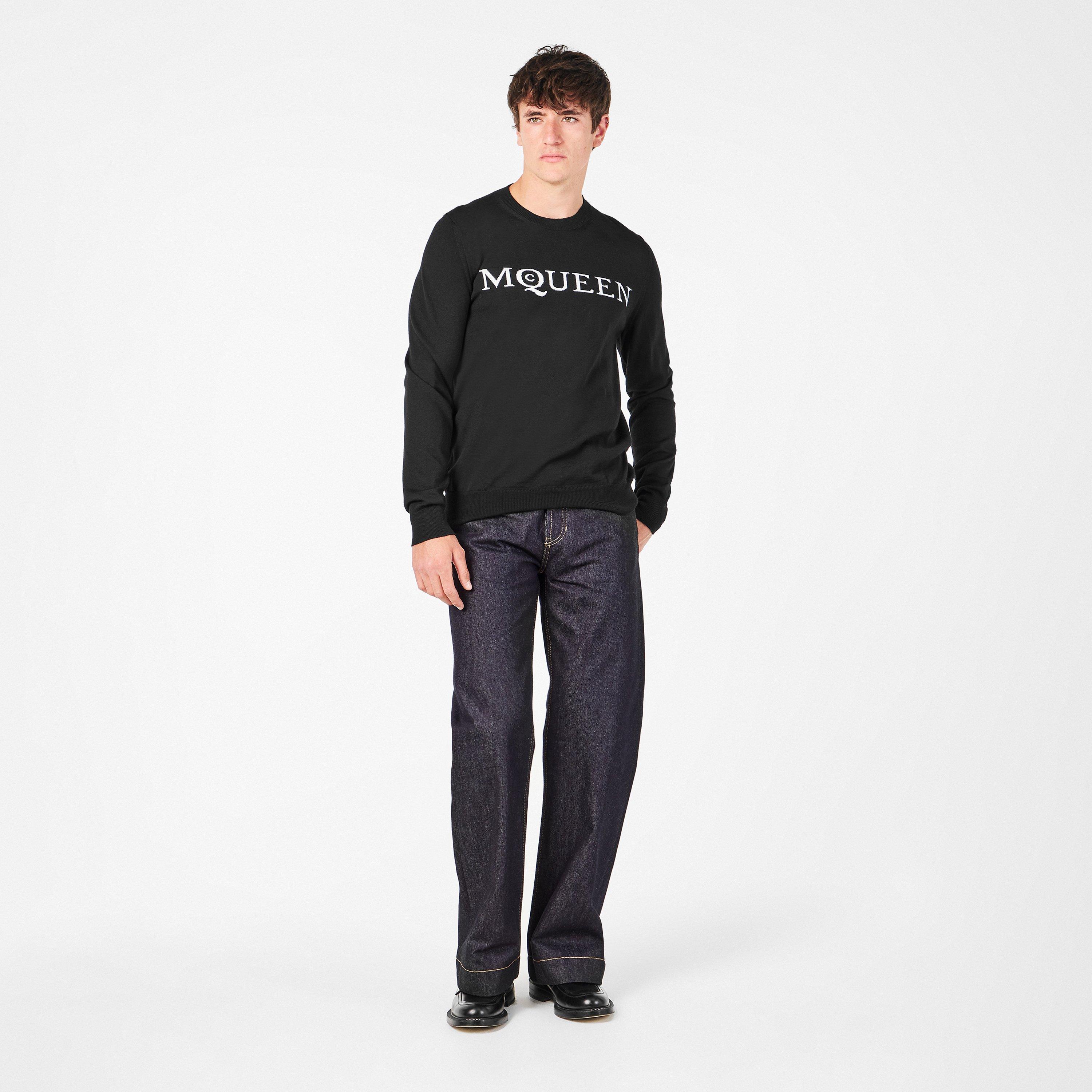 Black/Ivory - Alexander McQueen - Men's Crew Sweater - 6