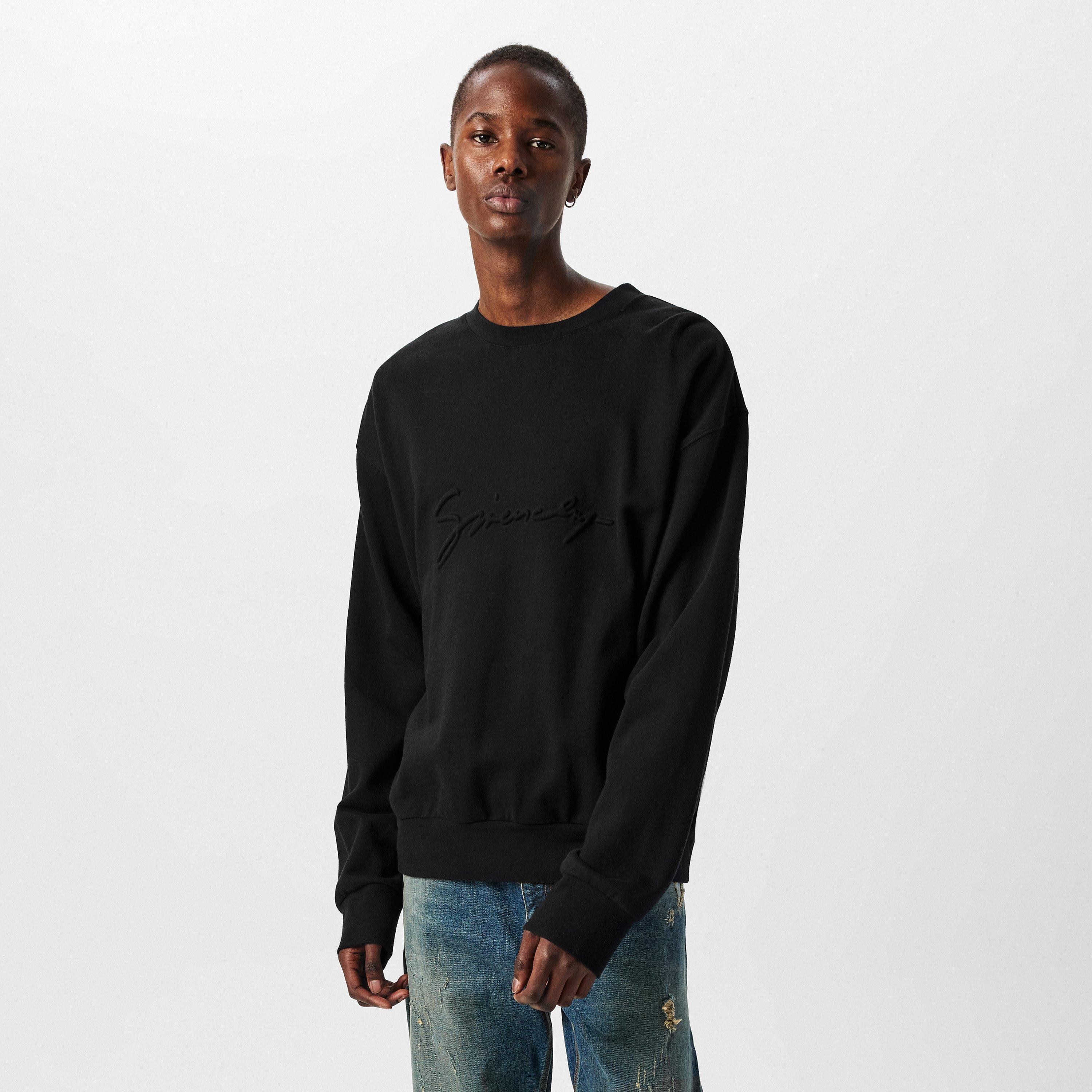 Black - GIVENCHY - Men's Logo Signature Crew Sweatshirt - 3