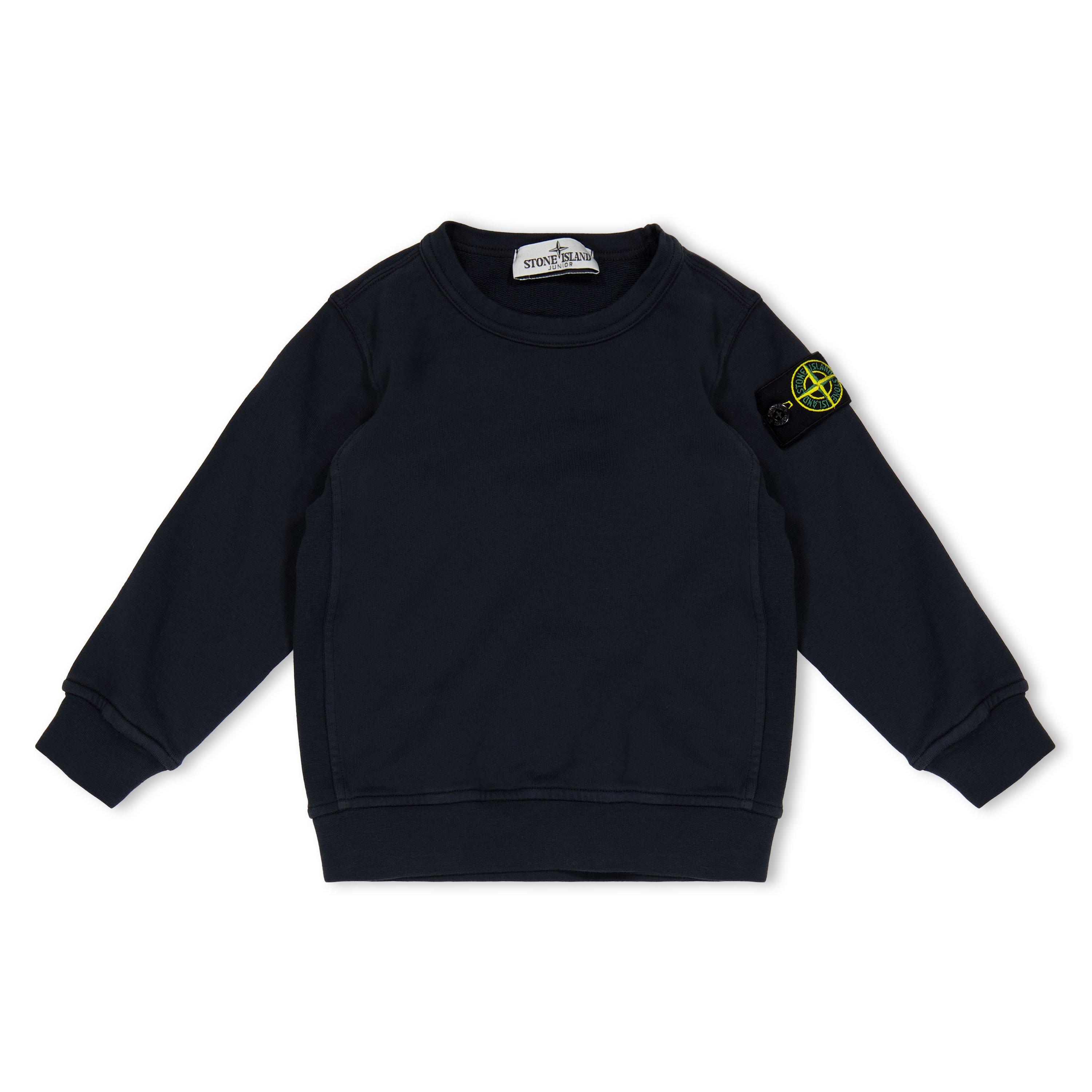 Stone Island Kids' Badge Crew Sweatshirt - Navy V0020 - 14 Years