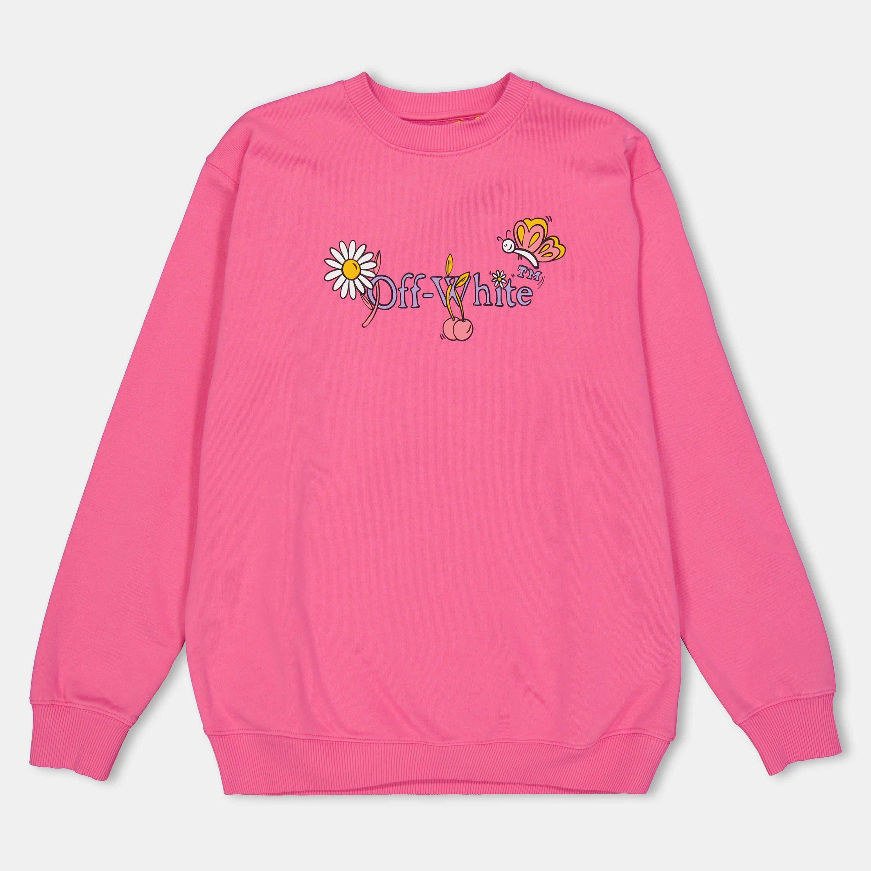 Fuchsia/Lilac - Off White - Kids Crew Sweater - 1