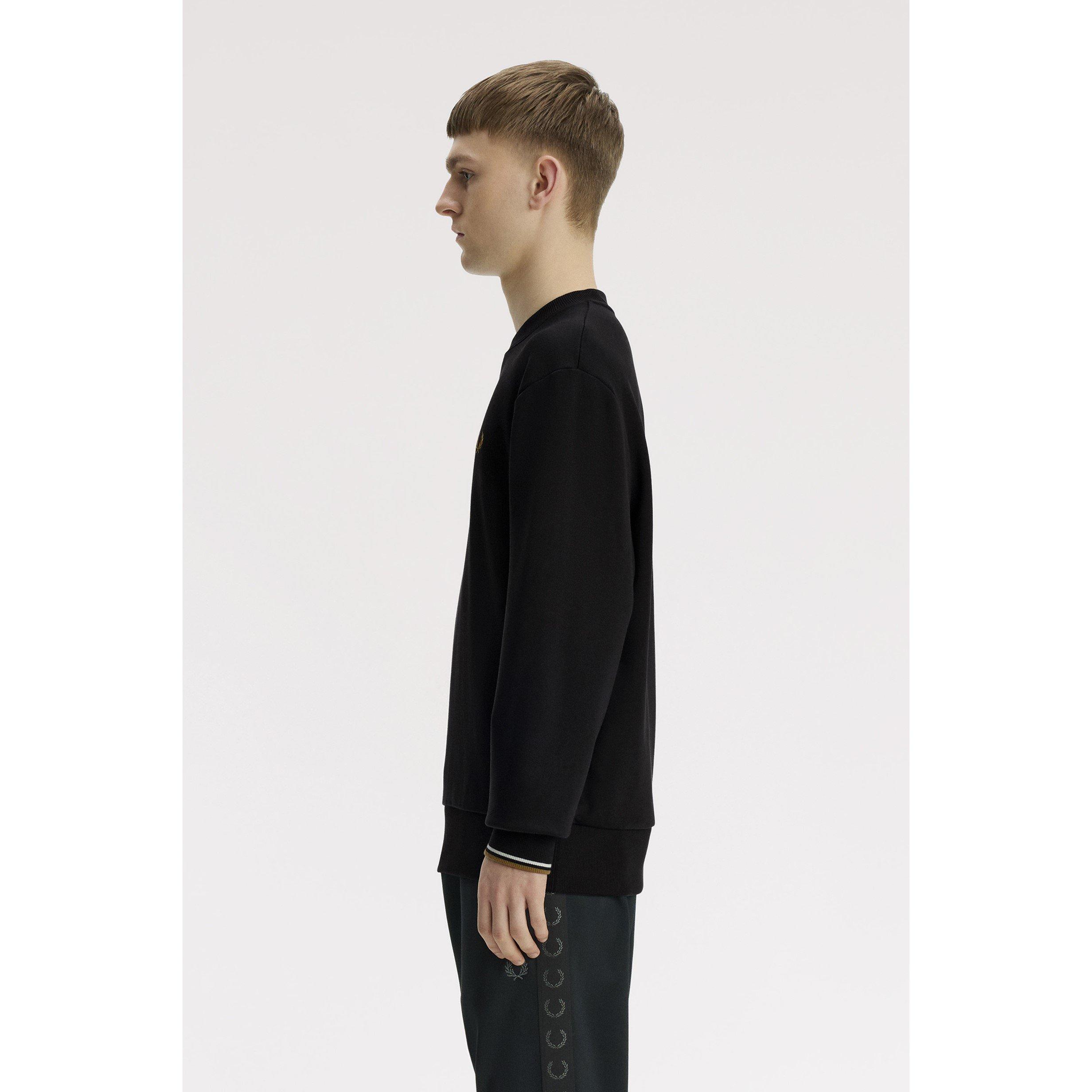 Black 59D - Fred Perry - Men's Crew-Neck Cotton Sweatshirt - 4
