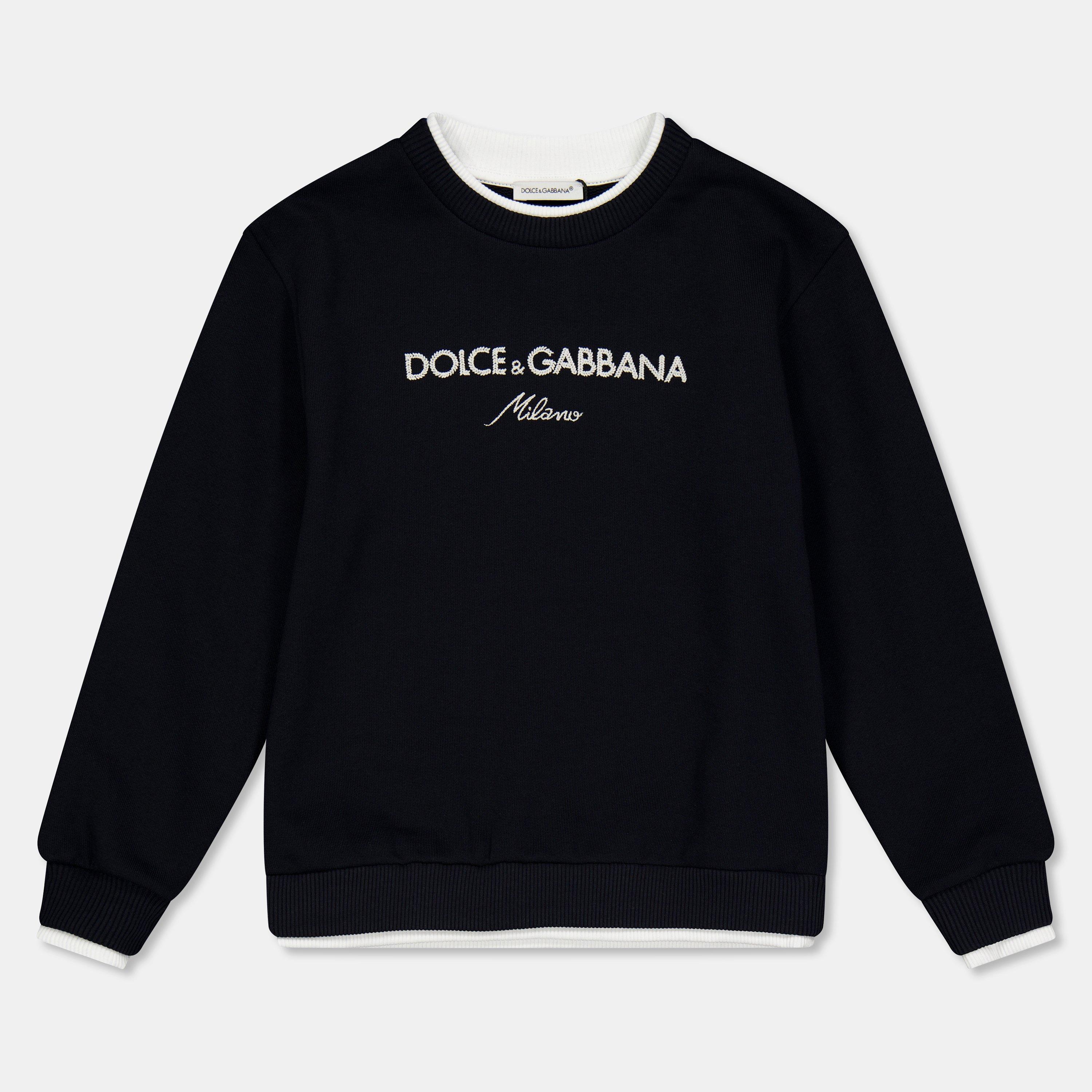 Blue B0665 - Dolce and Gabbana - Unisex Kids' Logo Crew-Neck Crew Sweatshirt - 1