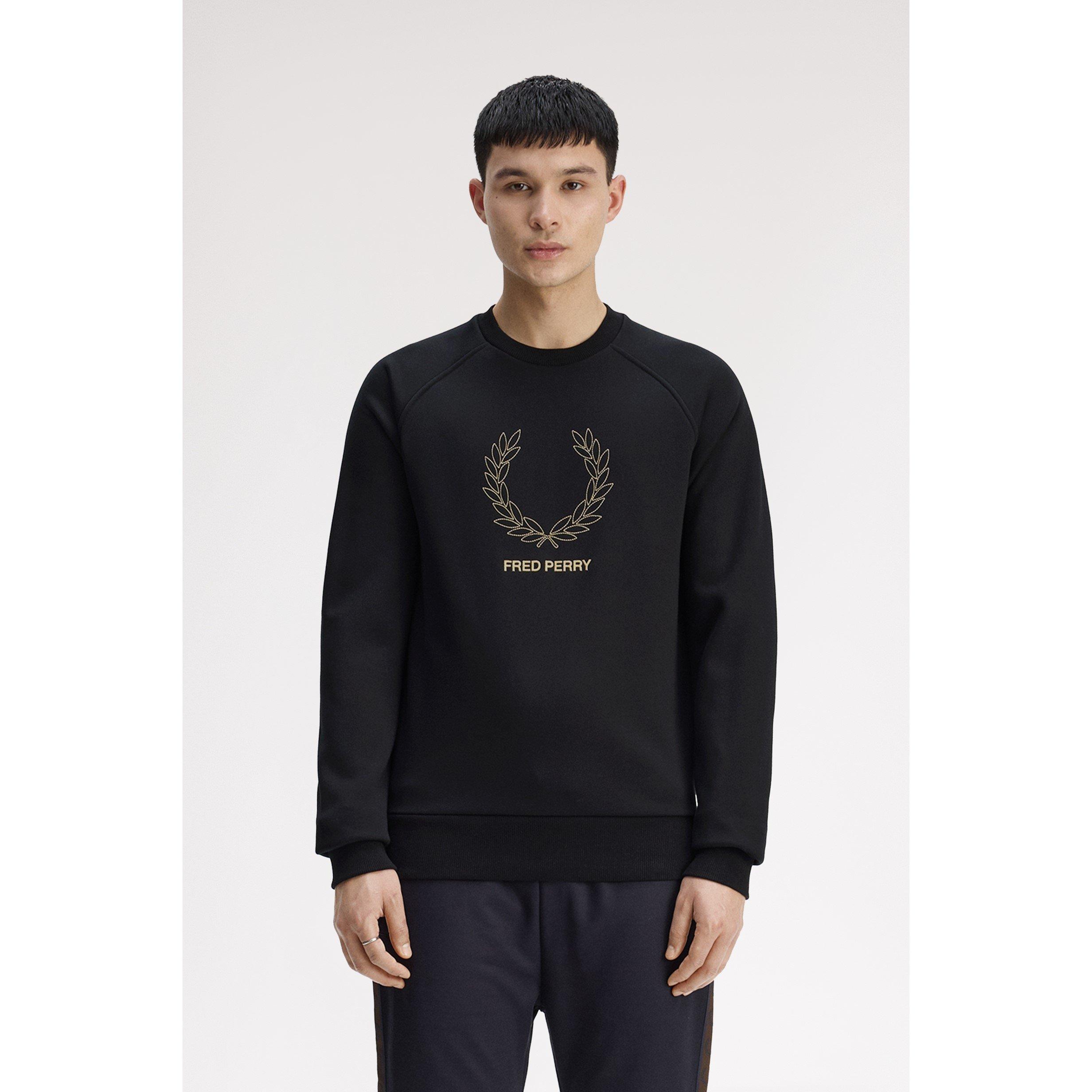 Black 102 - Fred Perry - Fred Mid Logo Sweat Sn61 - 3