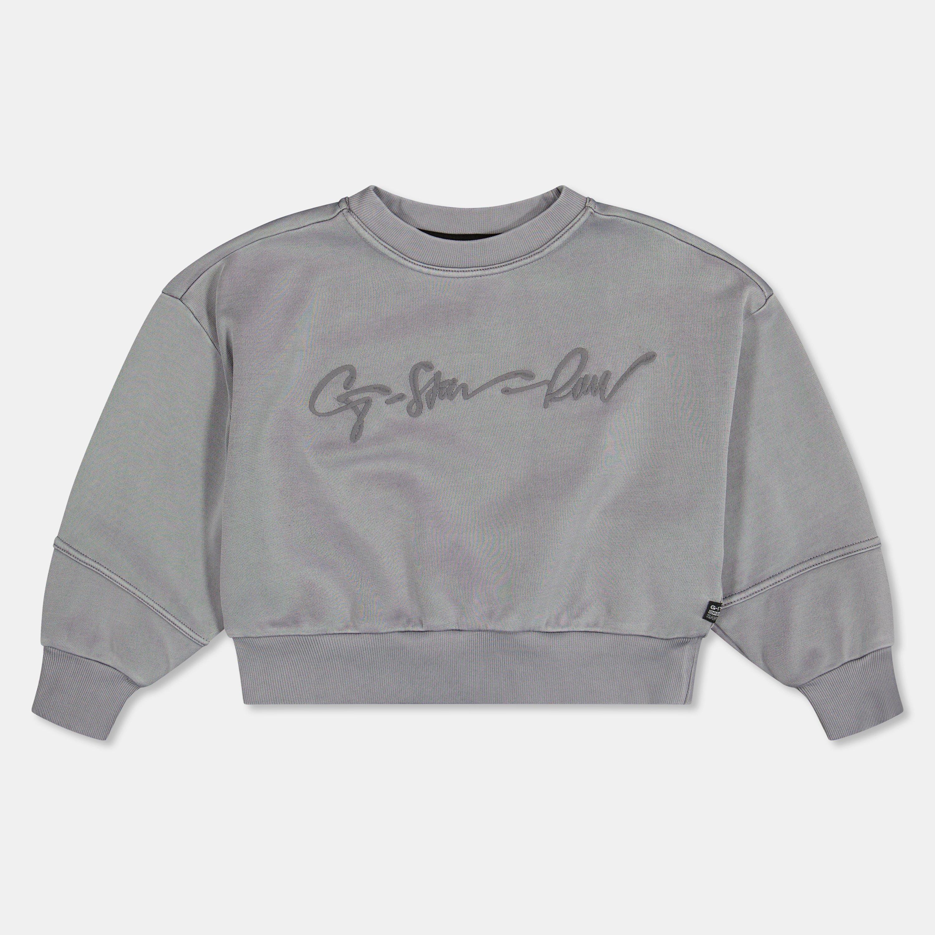 G Star Girls Kids' Crew-Neck Soft Fabric Relaxed Fit Sweatshirt - Dk Black - 12Y