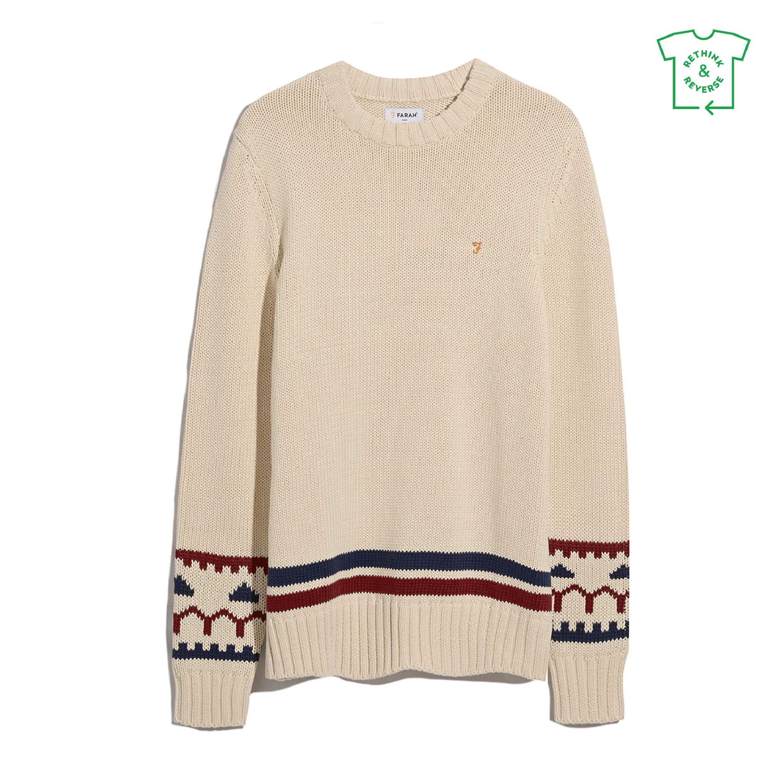 Farah Men's Alvrstn Crew Sweatshirt - Cream - Large