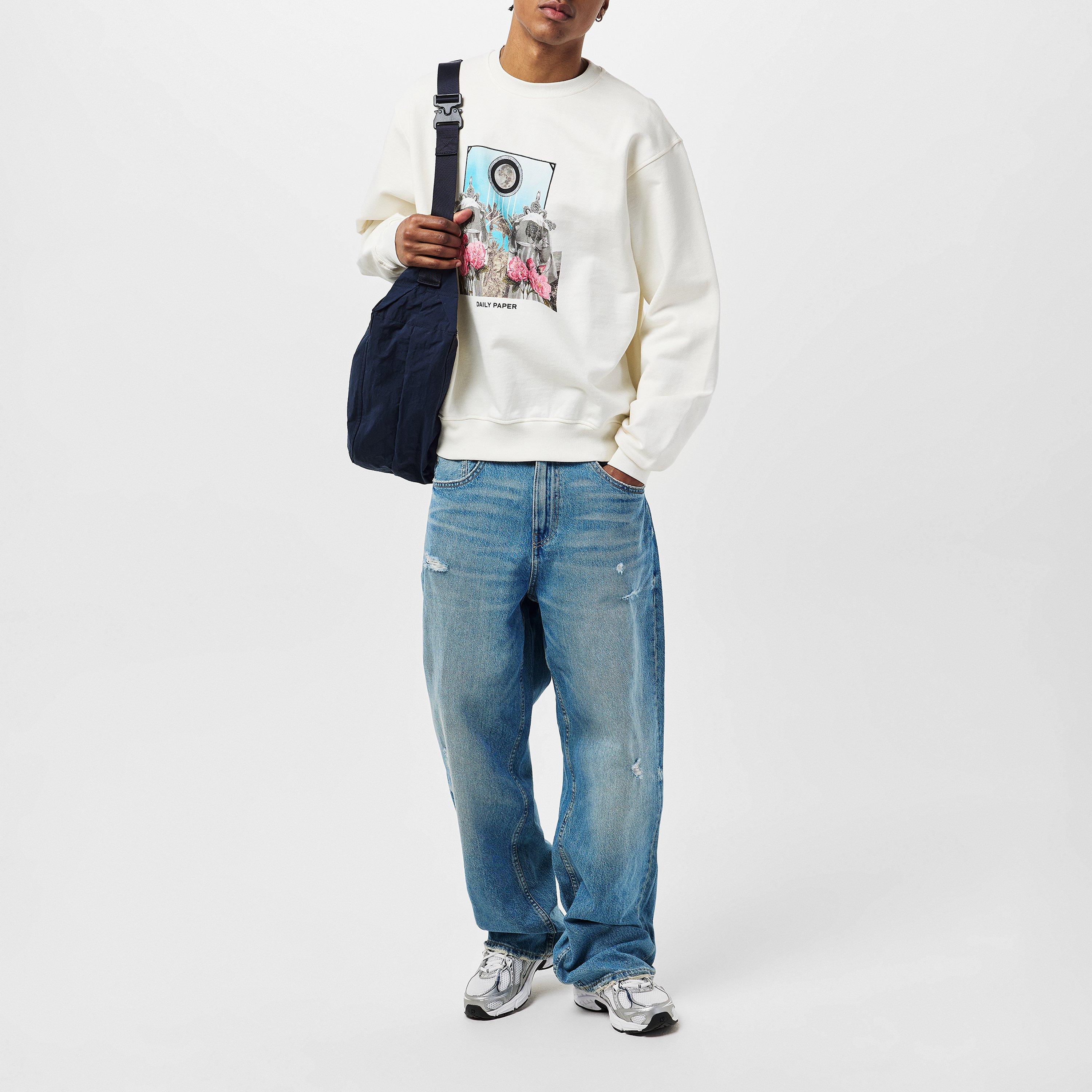 Egret White - Daily Paper - Palmiro Crew Sweatshirt - 6