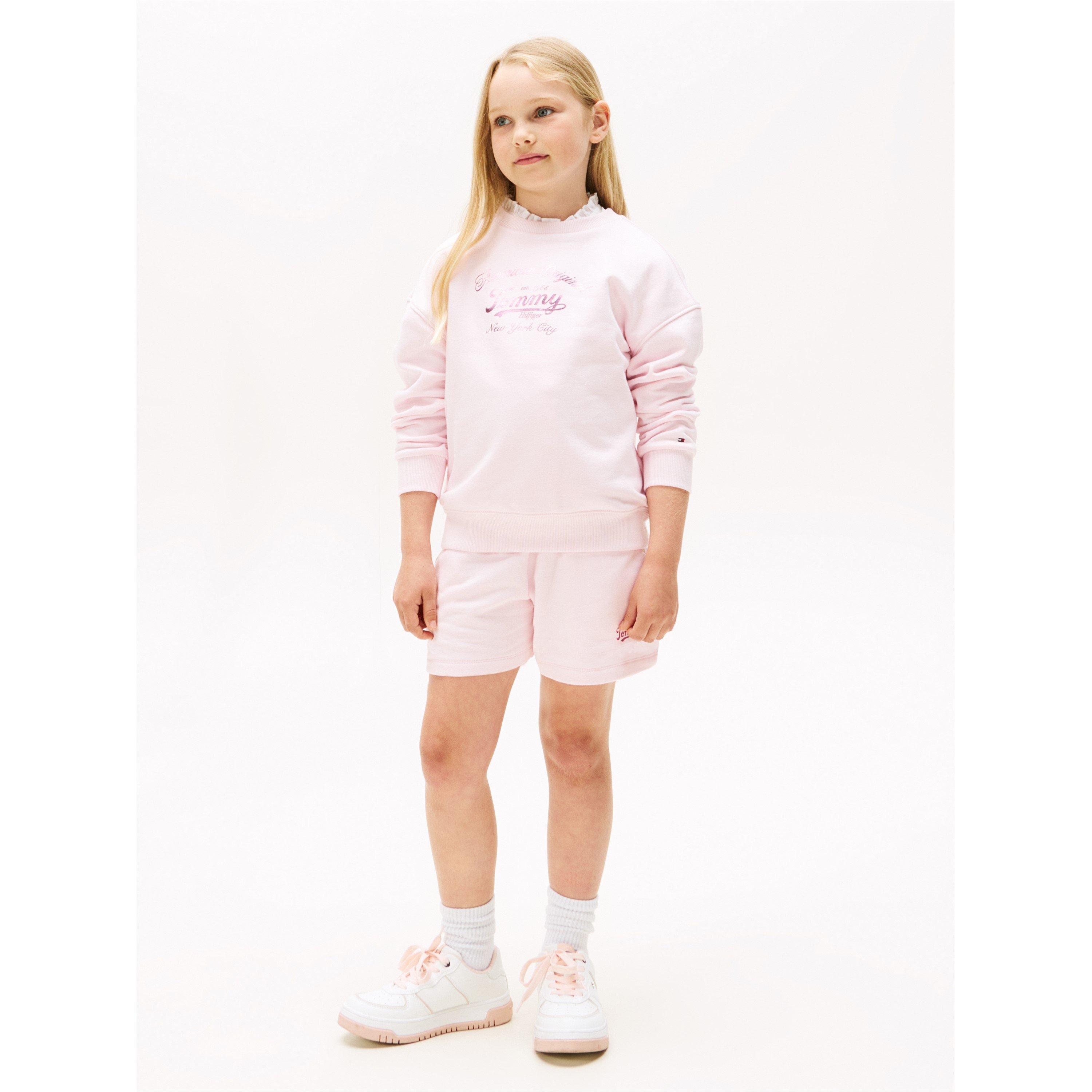 Light Pink TOG - Tommy Hilfiger - Kids' Script Logo Long Sleeve Crew Sweatshirt - 3