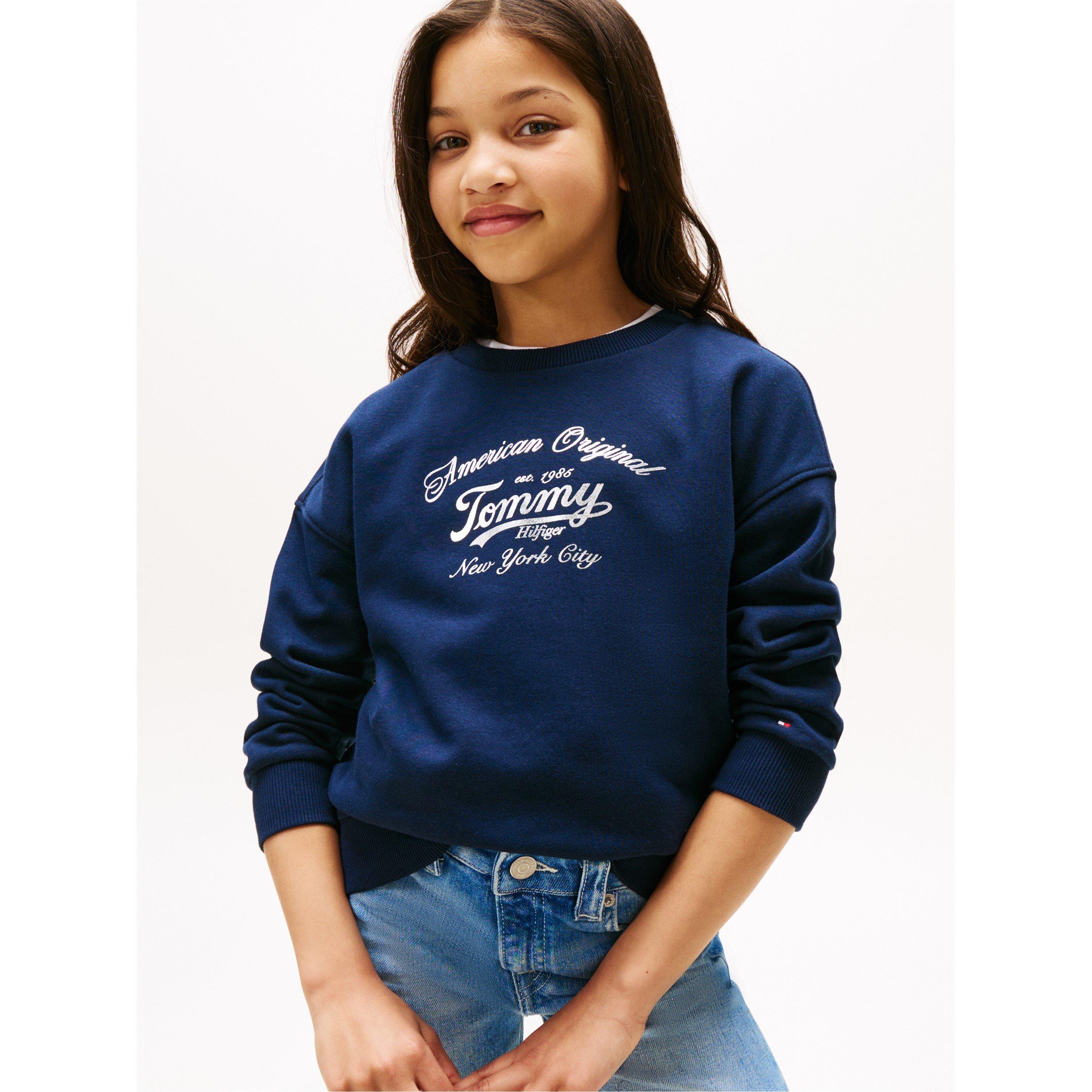 Night Navy C1G - Tommy Hilfiger - Kids' Script Crew Sweatshirt - 2