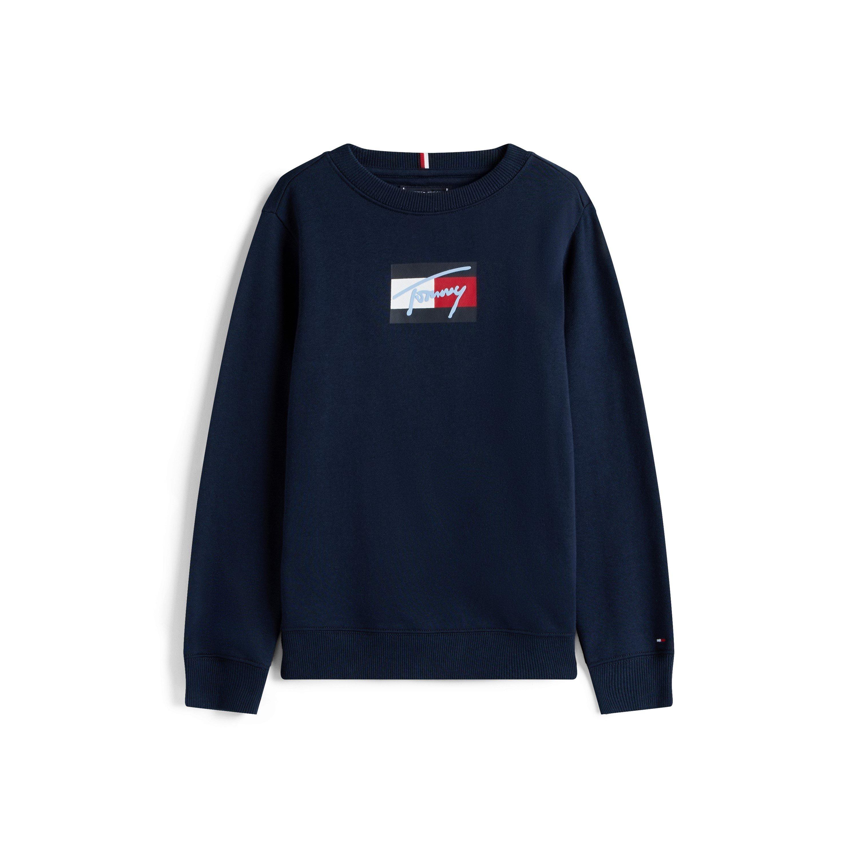 Tommy Hilfiger Kids' Soft Fabric Crew Sweatshirt - Night Navy C1G - Size 10Y