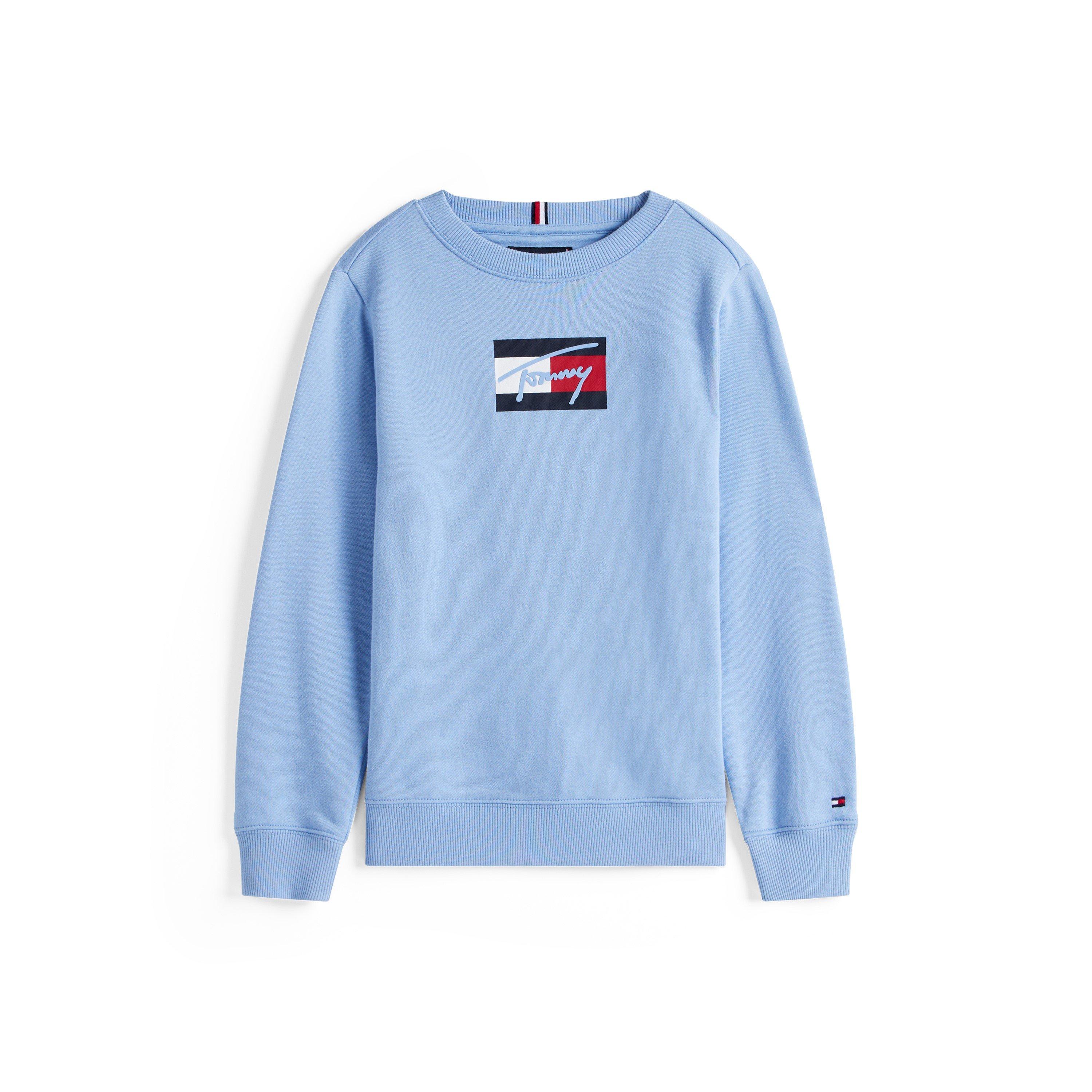 Tommy Hilfiger Kids' Soft Fabric Crew Sweatshirt - Cloudy Blue C14 - Size 14Y