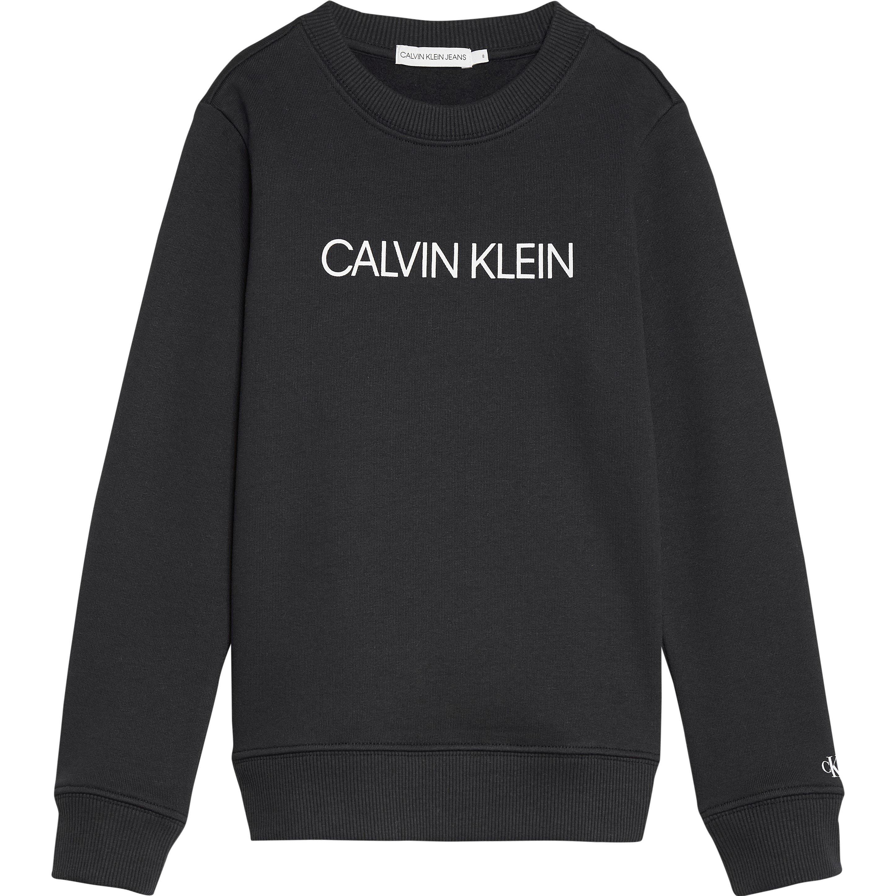 Black BAE - Calvin Klein - Junior Boys Institutional Crew Sweatshirt - 1