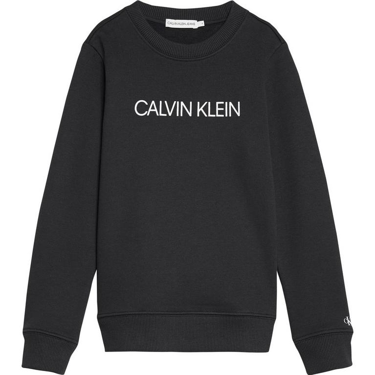 Black BAE - Calvin Klein - Calvin Junior Boys Institutional Crew Sweatshirt - 1