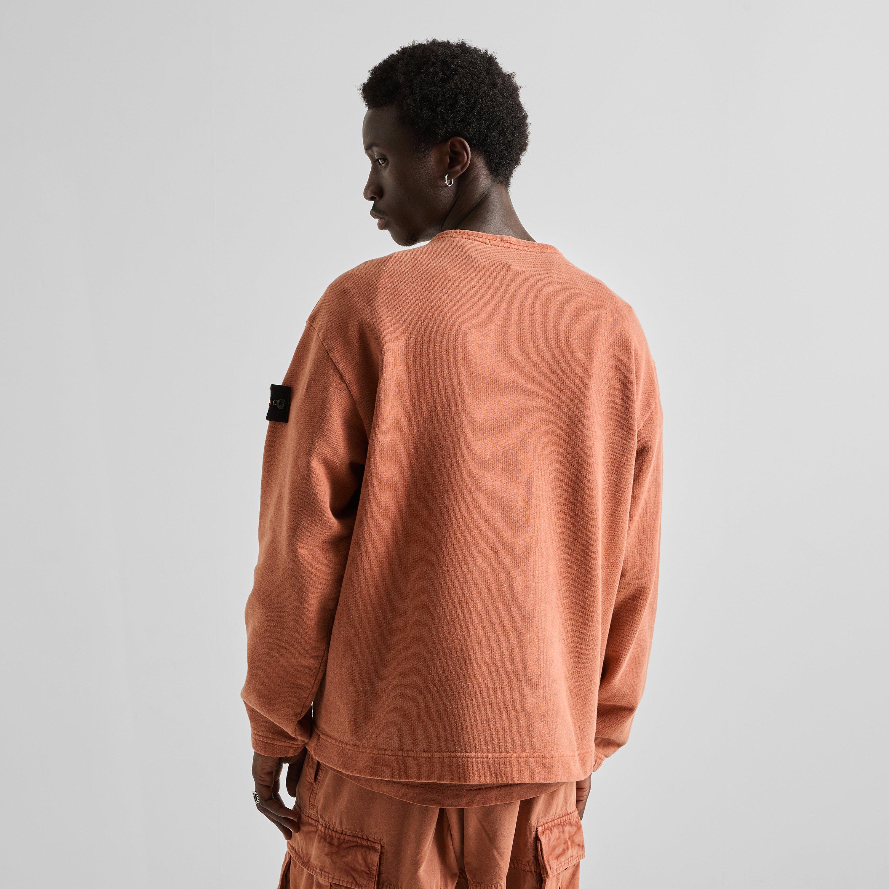 Brick Red V0015 - Stone Island - Men's Cotton Crew Sweater - 4