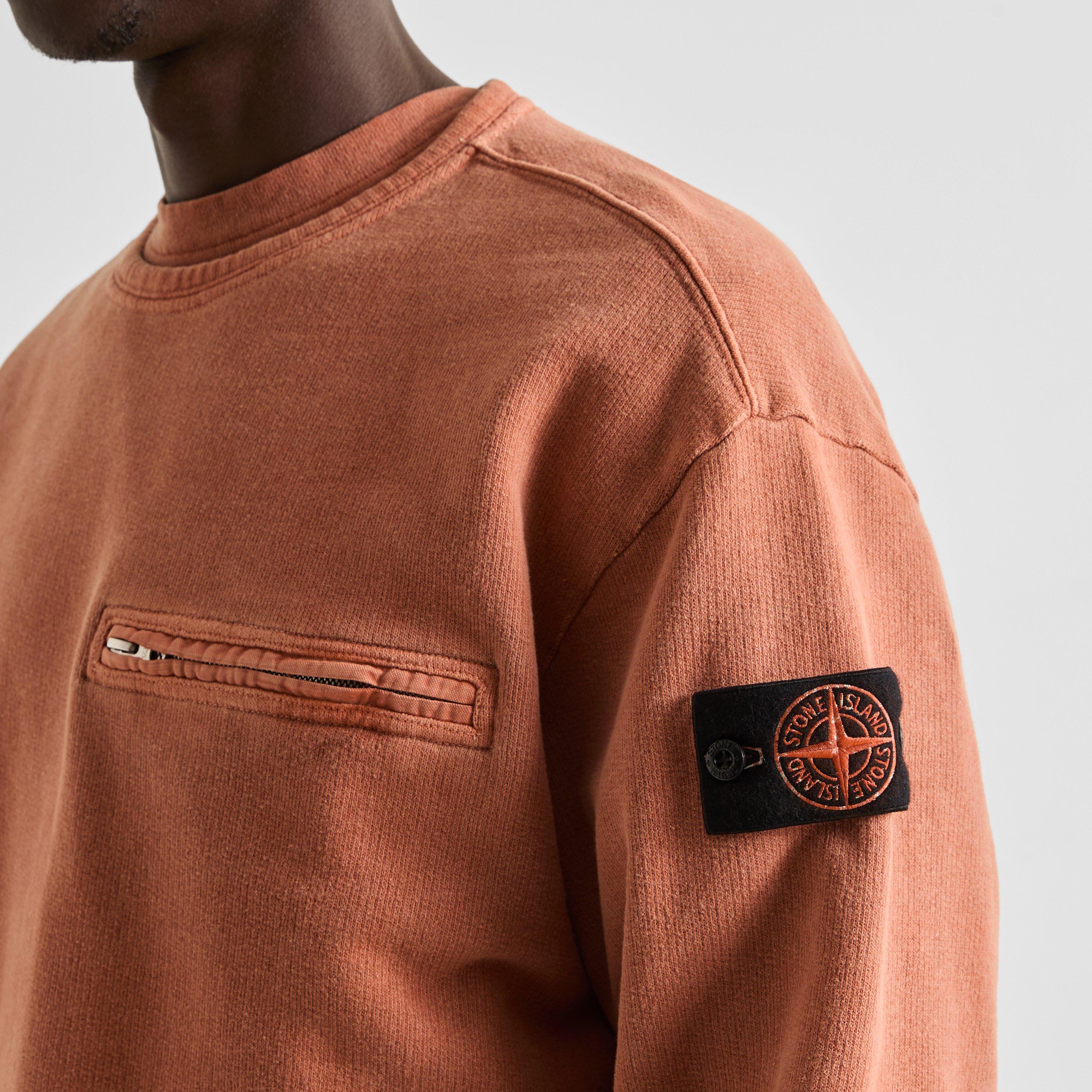 Brick Red V0015 - Stone Island - Men's Cotton Crew Sweater - 5