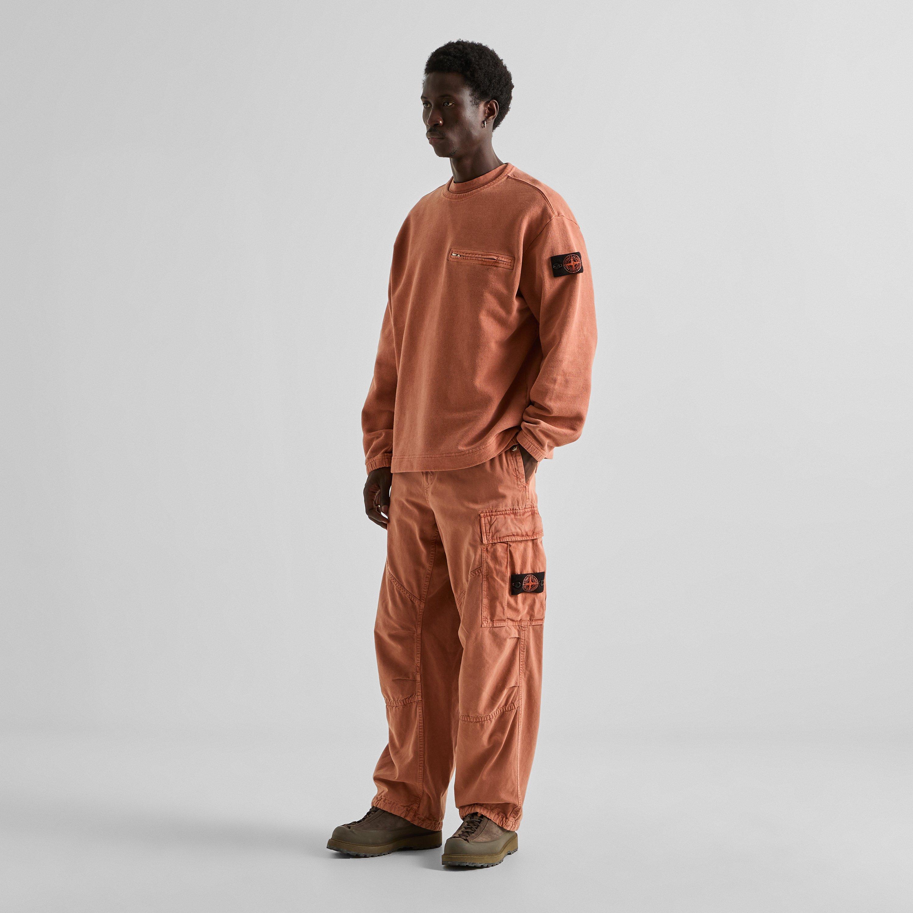 Brick Red V0015 - Stone Island - Men's Cotton Crew Sweater - 6