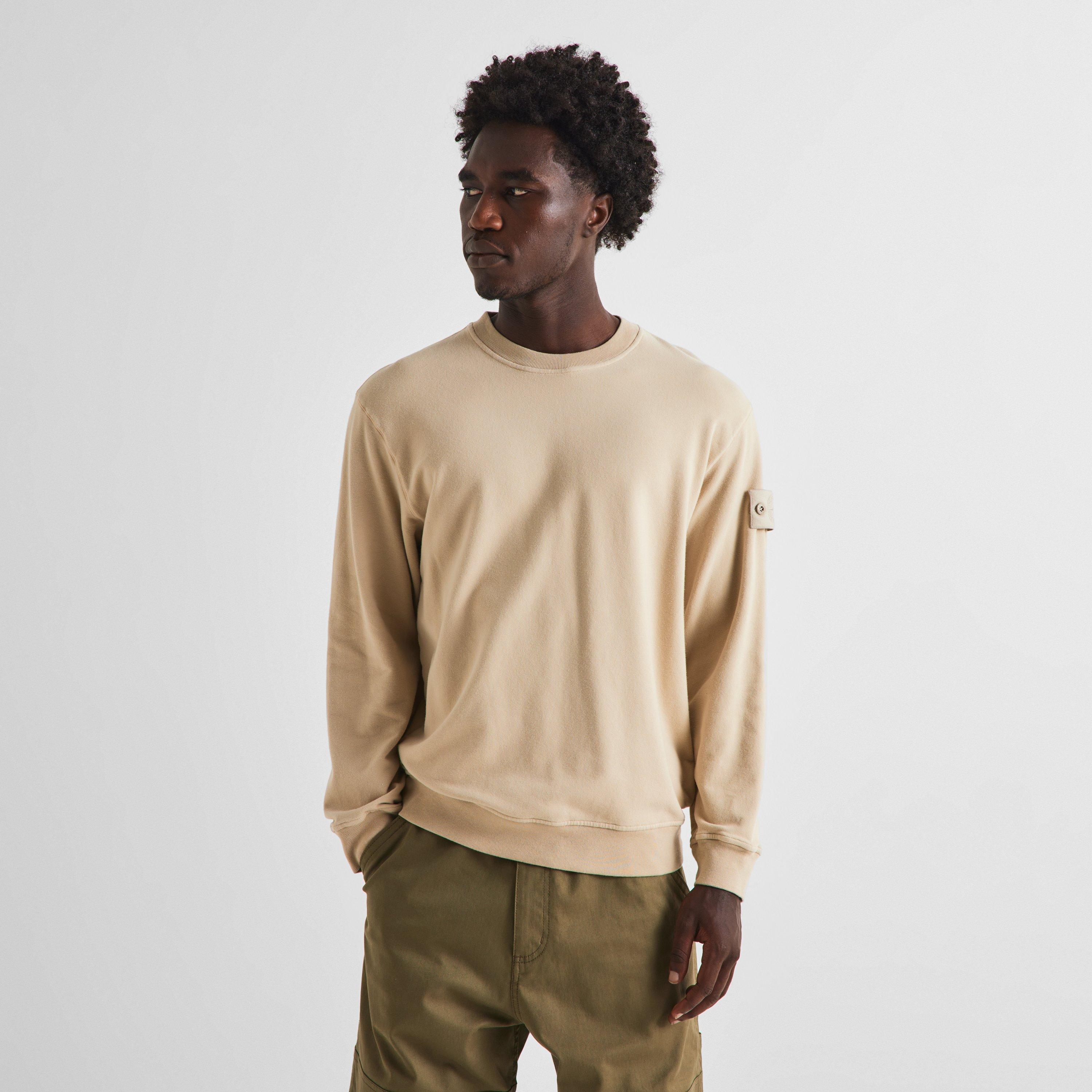 Beige V0090 - Stone Island - Men's Ghost Crew Cotton Sweater - 3